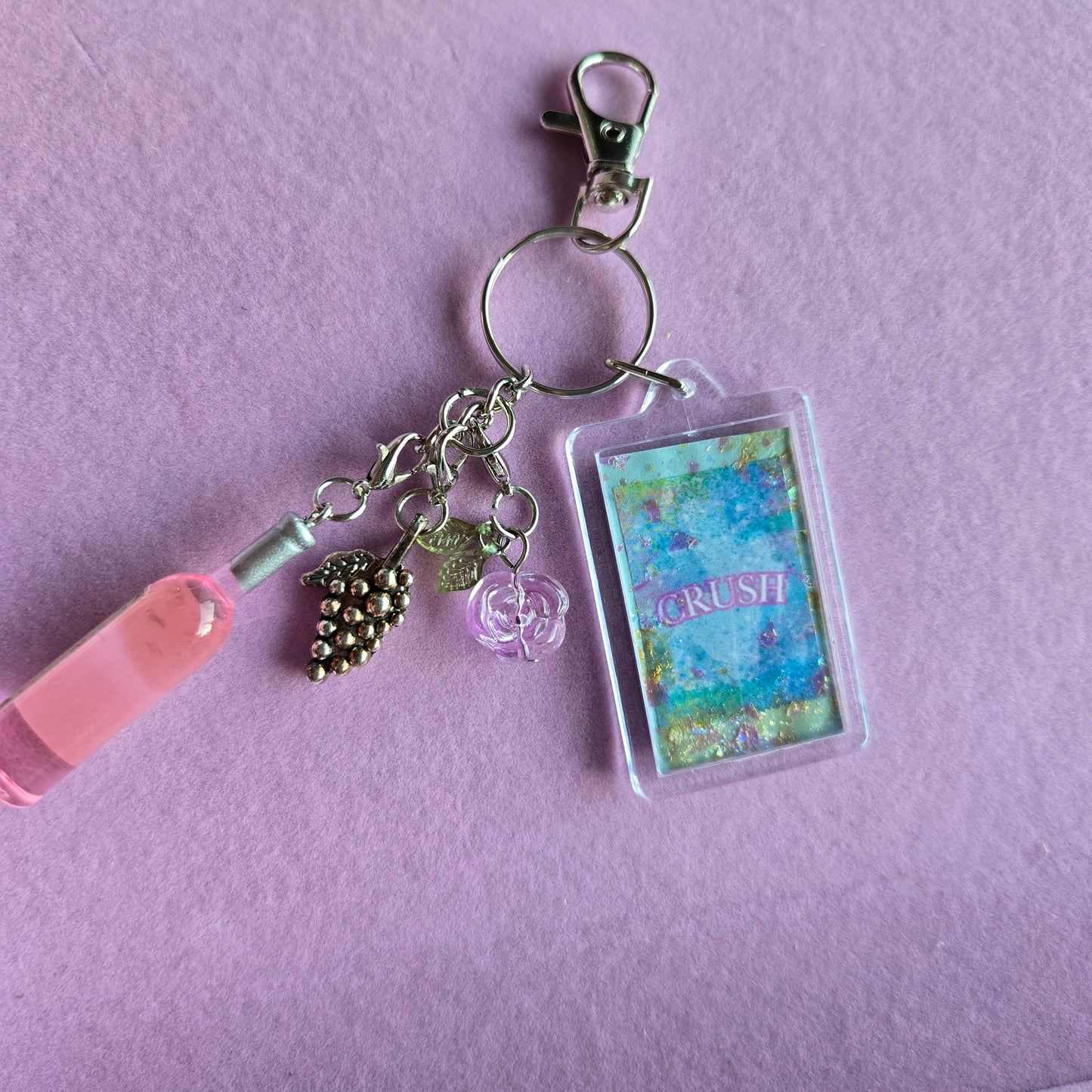 Ethereal Romance | Blue | Key Chain | Grapes & Roses Bag Accessory