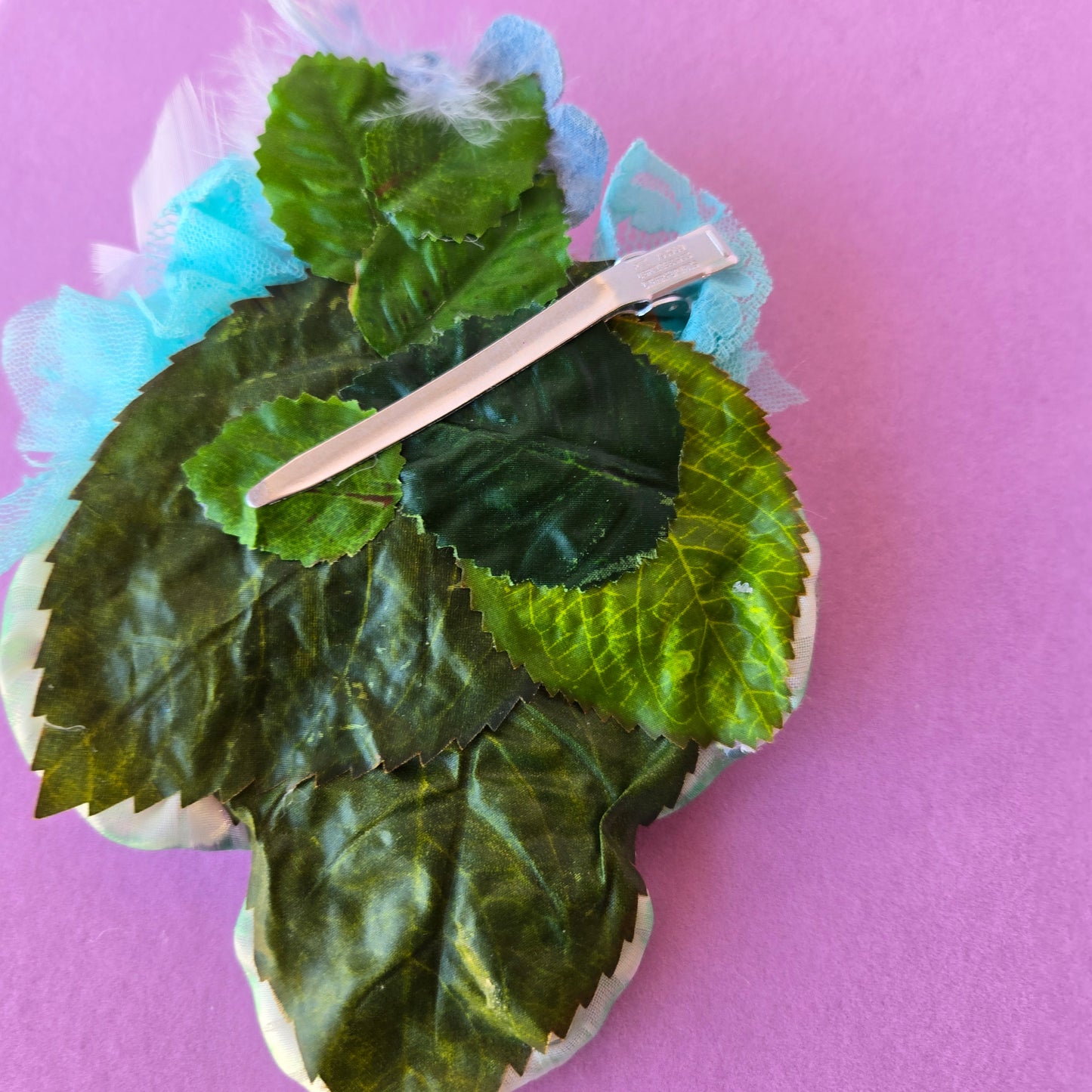 Ethereal Romance | Rainbow | Hair Clip | 1920s Style Handmade Rose and Millinery Jewel