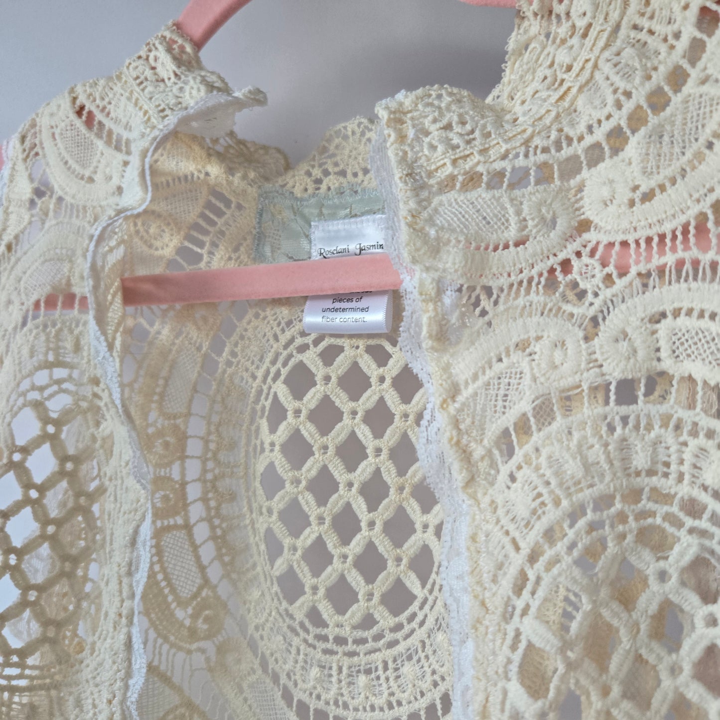 Ethereal Romance | Cream | Vest | Intricate Lace and Fringe Victorian-Style - X-Small / Small