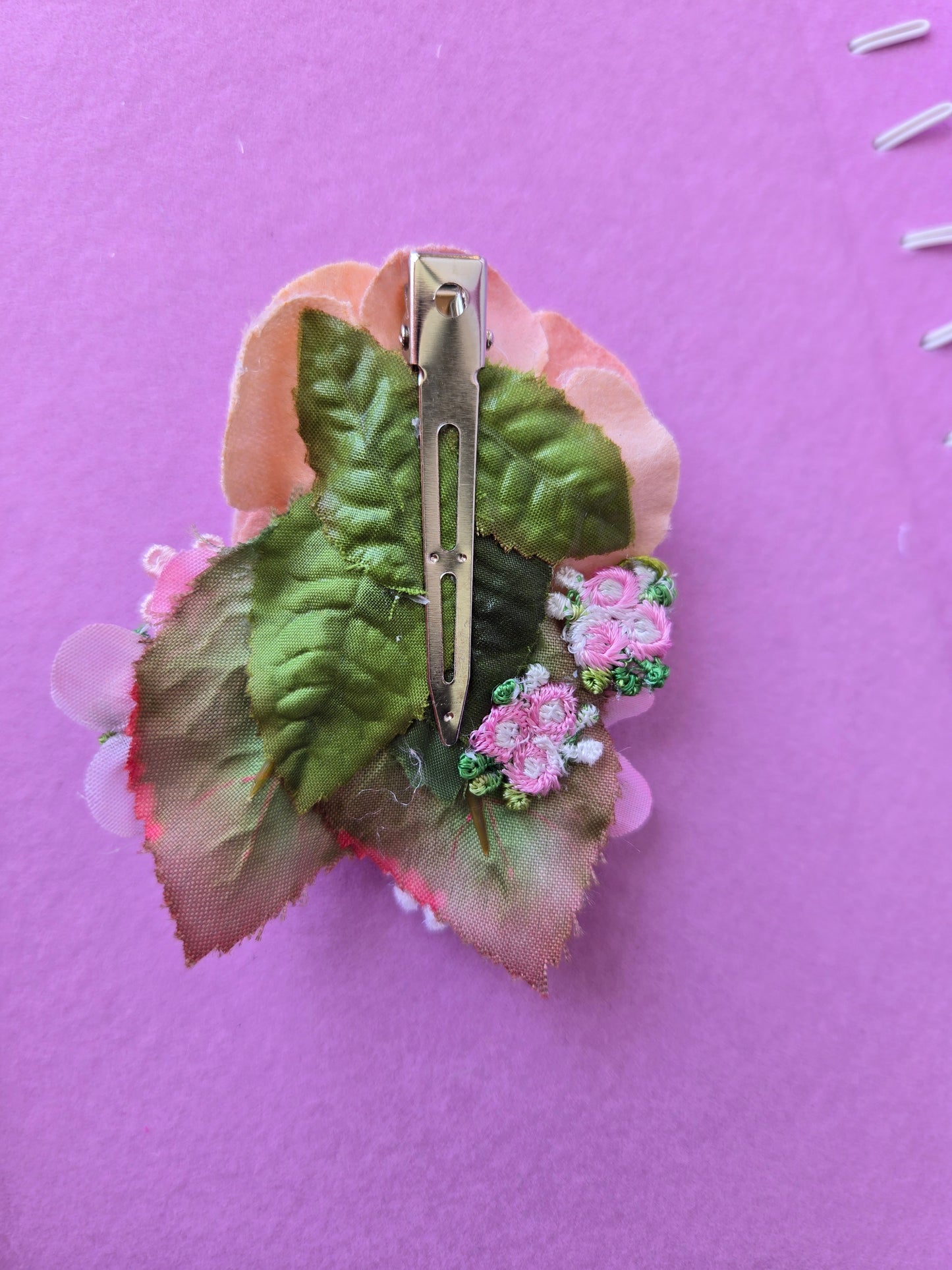 Ethereal Romance | Pink | Hair Clip | 🩰 Balletcore Handmade Velvet Rose Hair Clip Pink