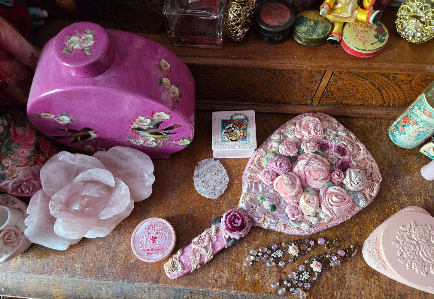Whimsical Wonders | Pink | Hand Mirror | Dollette Pink Lace Mirror ✨ Whimsical Balletcore Vanity Accessory