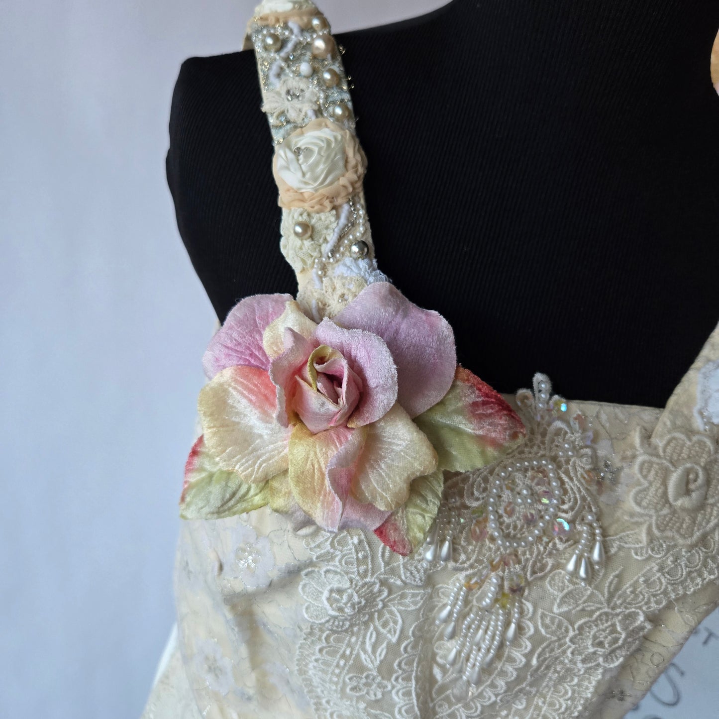 Ethereal Romance | Pink | Brooch | Handmade Blush Pink Velvet Rose Millinery Pin