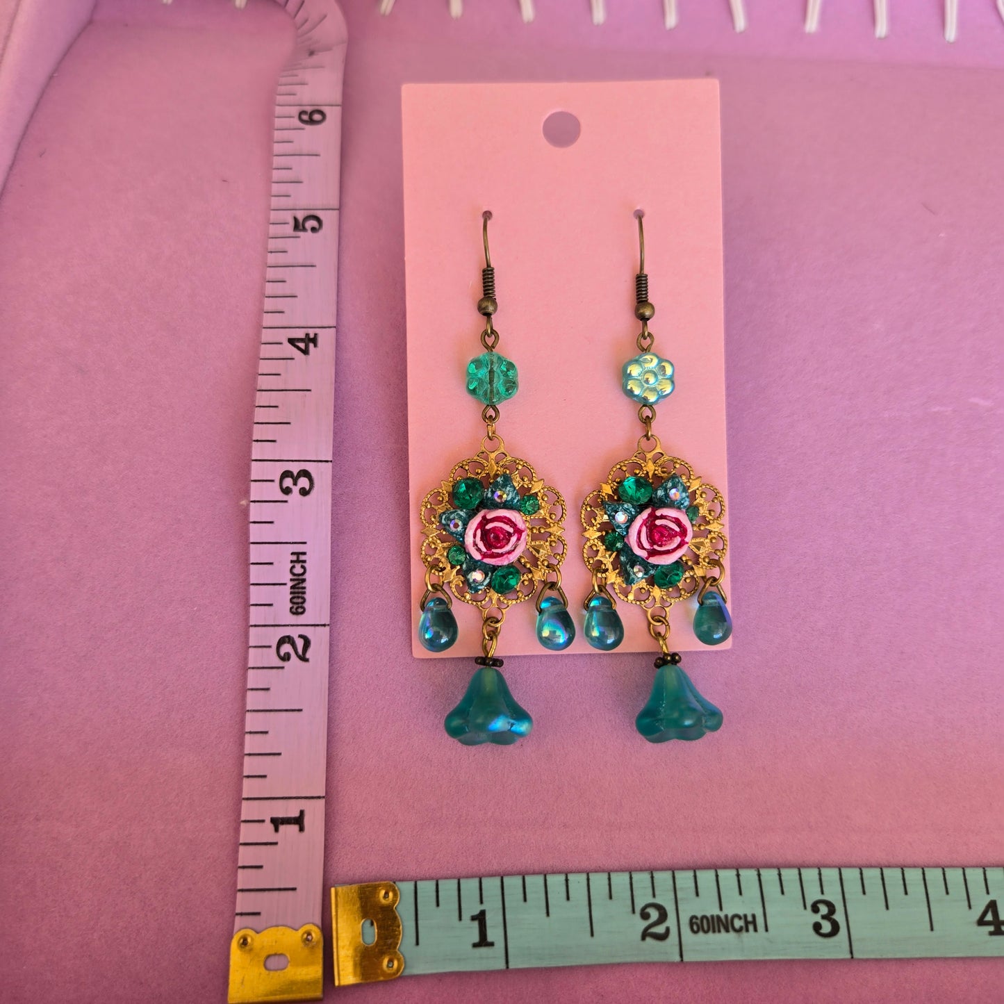 Ethereal Romance | Blue | Earrings | Turquoise Melody Rose Tear Drop