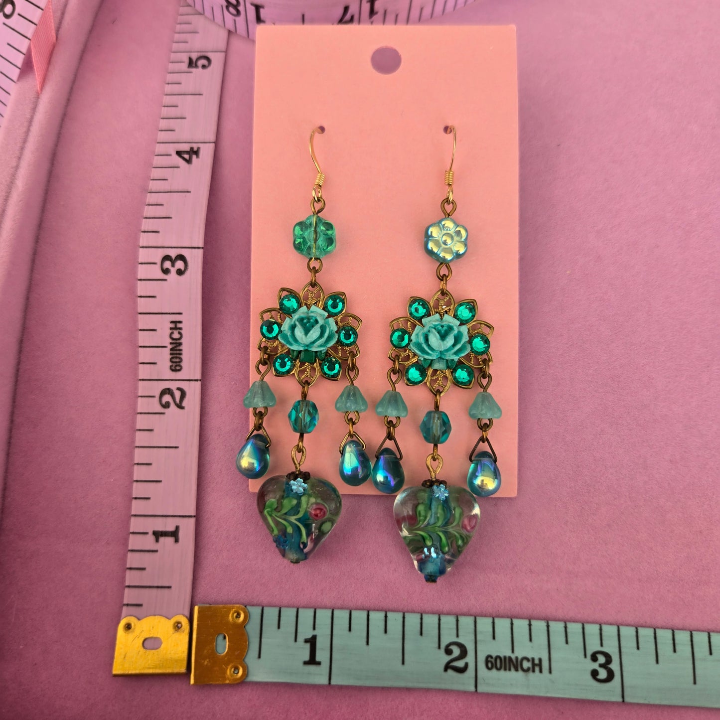 Ethereal Romance | Blue | Earrings | Sweetheart Aqua Rose