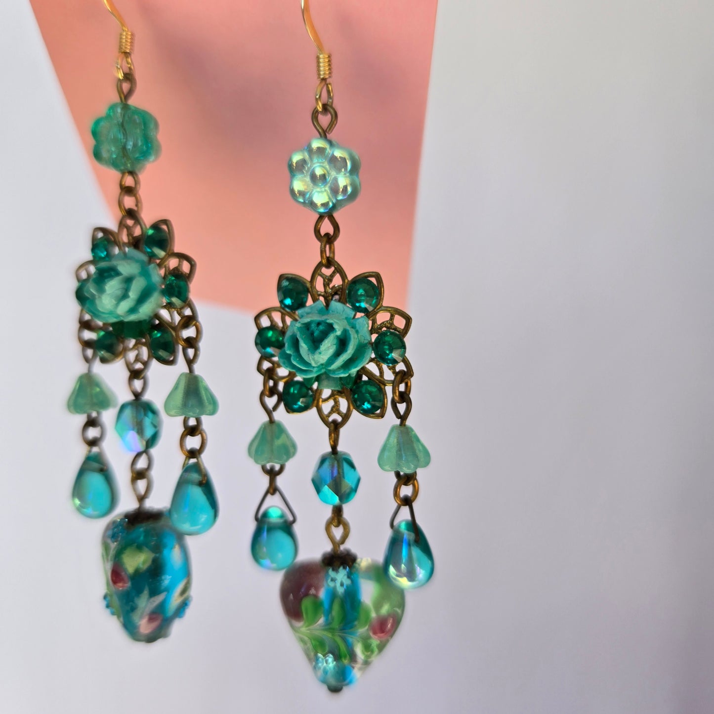 Ethereal Romance | Blue | Earrings | Sweetheart Aqua Rose