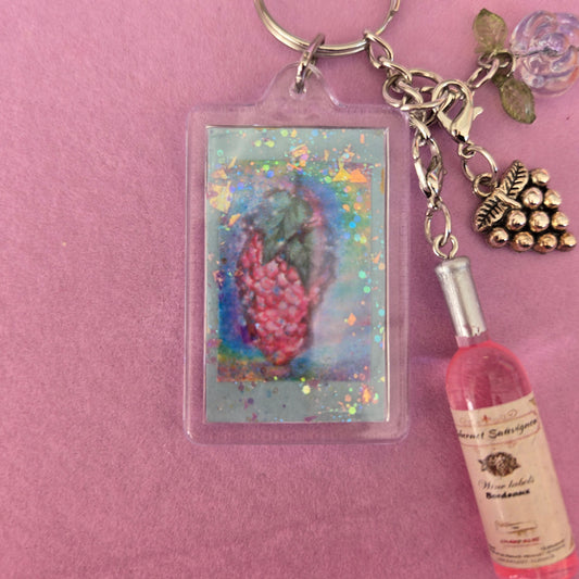 Ethereal Romance | Blue | Key Chain | Grapes & Roses Bag Accessory