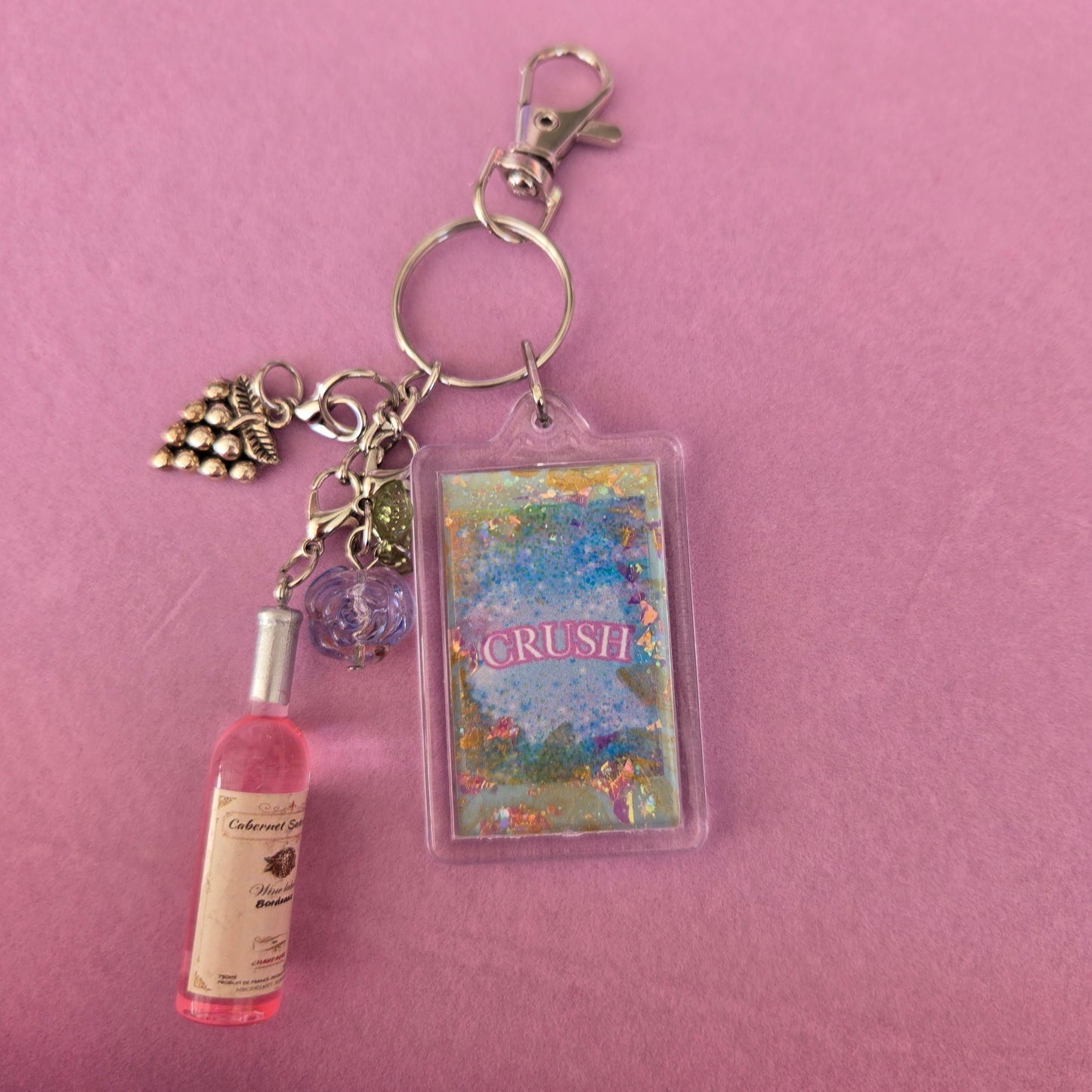 Ethereal Romance | Blue | Key Chain | Grapes & Roses Bag Accessory