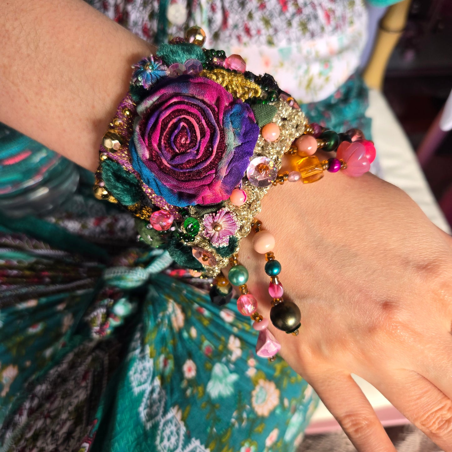 Vintage Glamour | Purple | Bracelet | Gypsy Jewel Rose Wrist Cuff