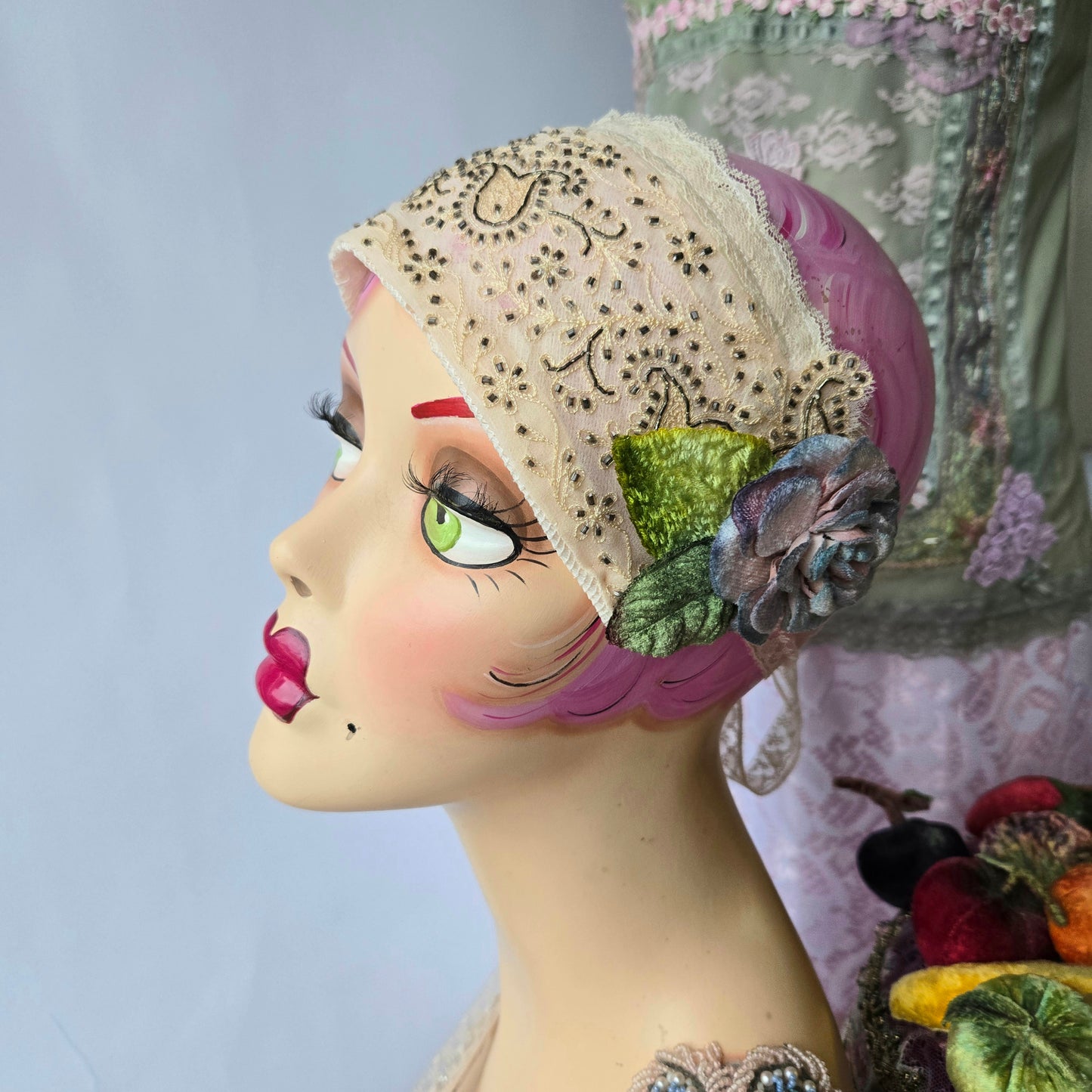 Ethereal Romance | Blue | Hair Clip | Velvet Millinery Blossom