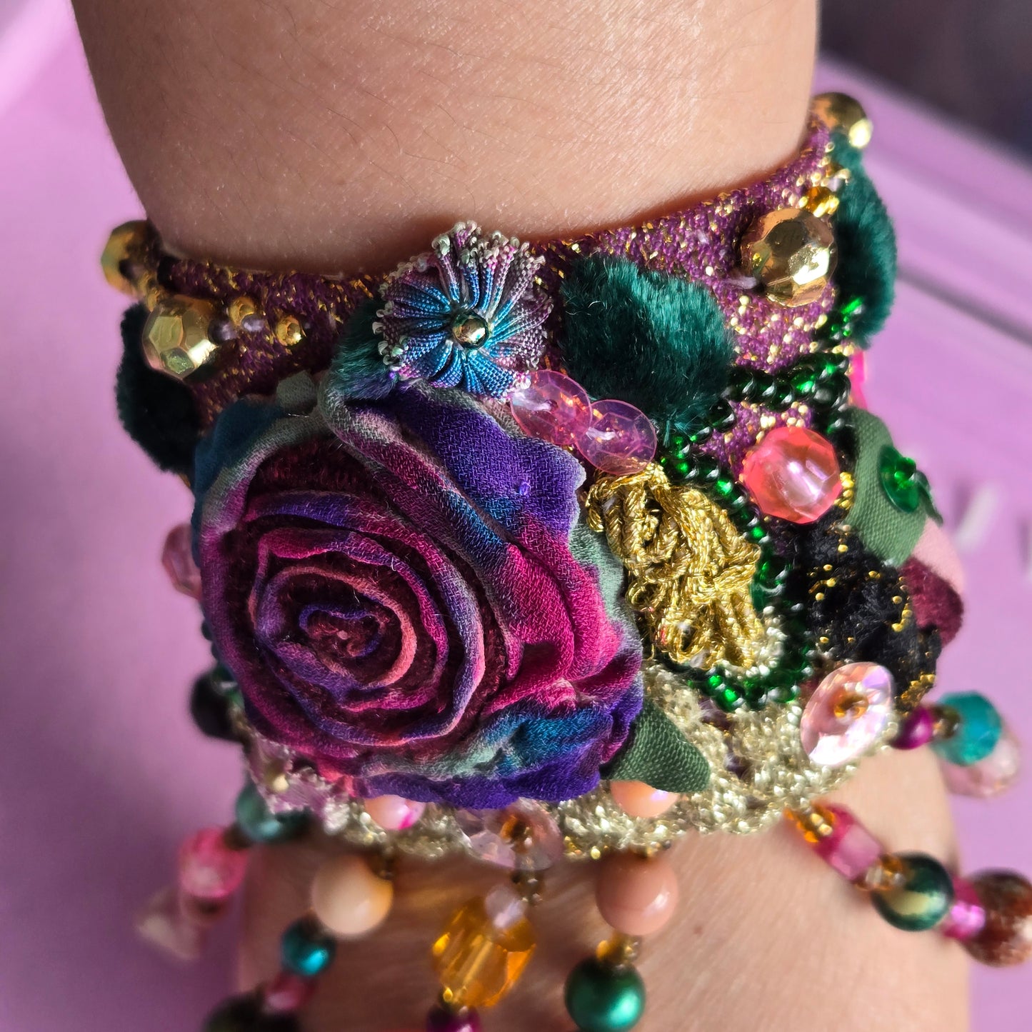 Vintage Glamour | Purple | Bracelet | Gypsy Jewel Rose Wrist Cuff