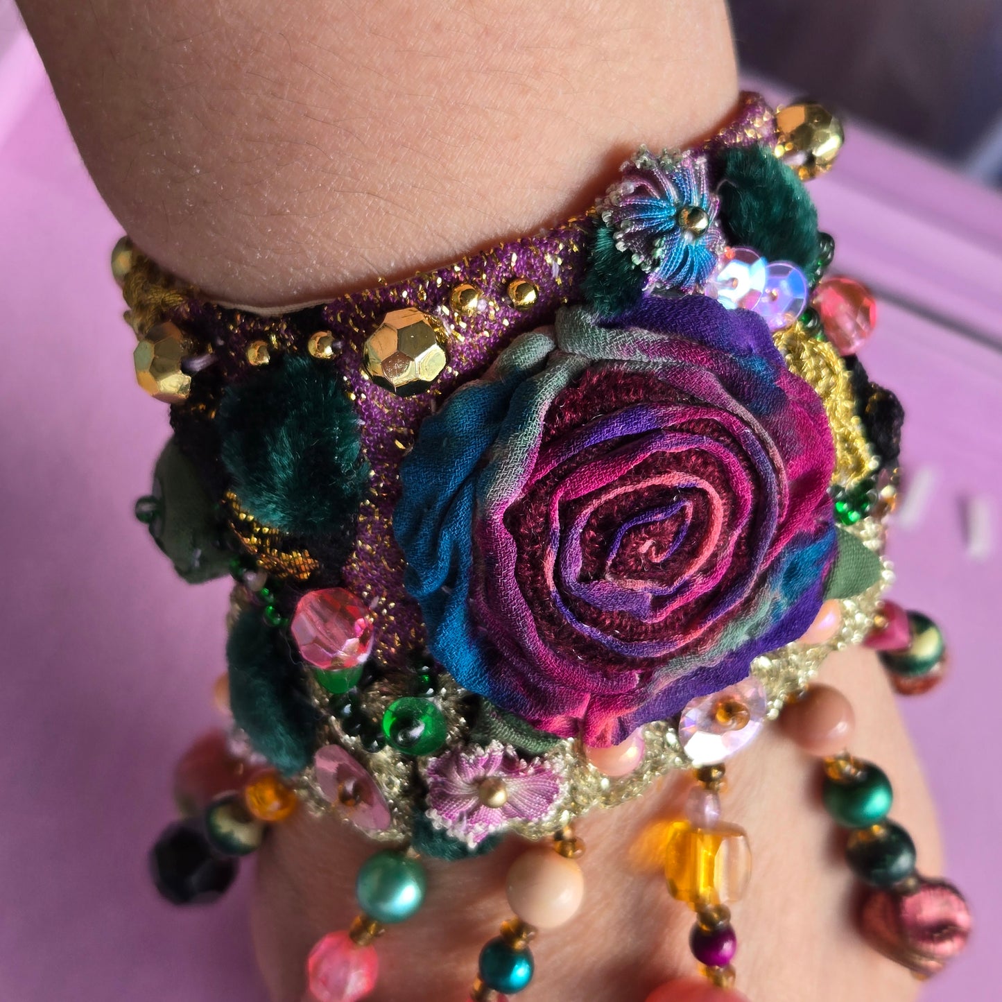 Vintage Glamour | Purple | Bracelet | Gypsy Jewel Rose Wrist Cuff