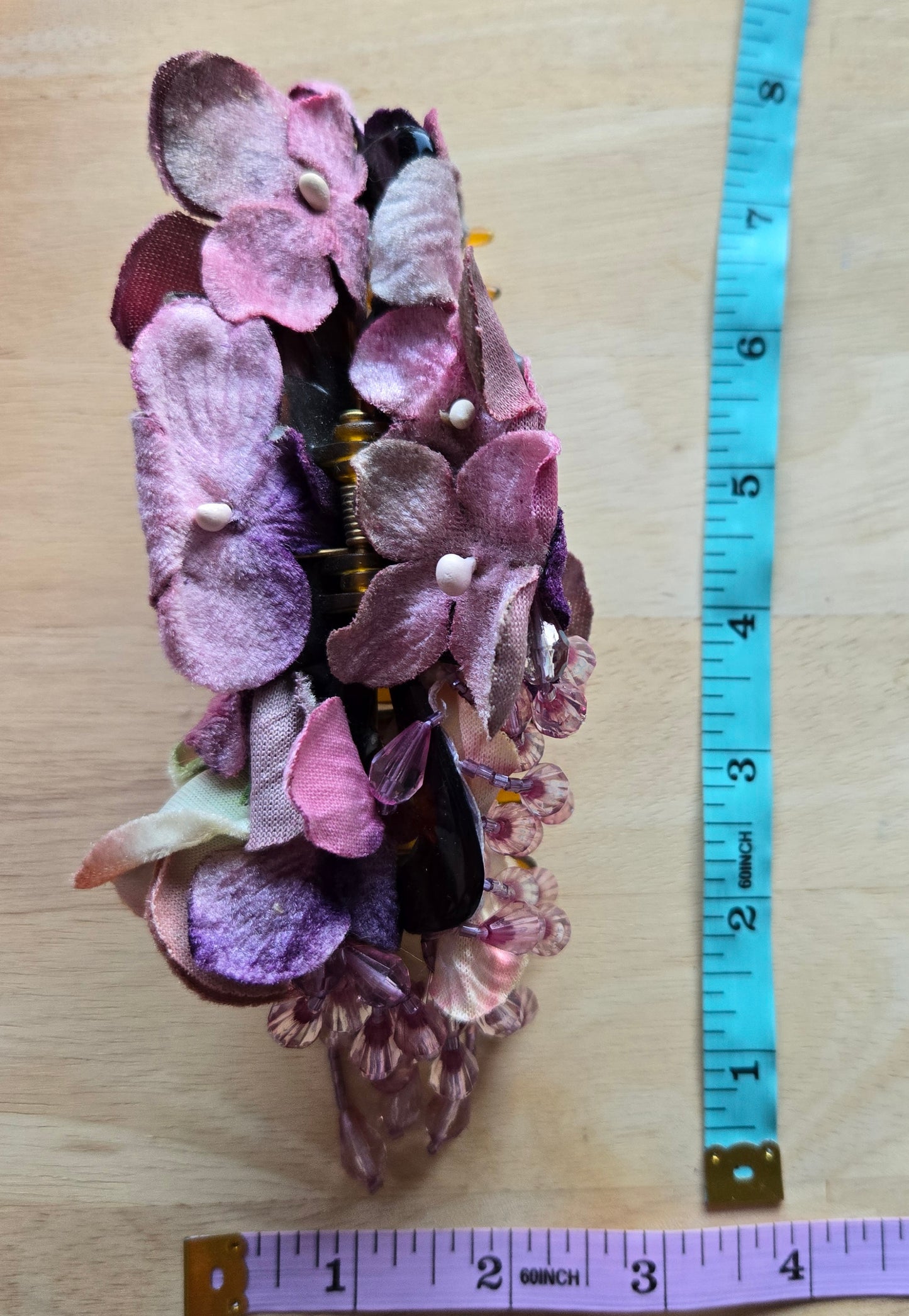 Ethereal Romance | Lilac | Hair Clip | Velvet Hydrangeas, Pansy and Rose Claw Clip