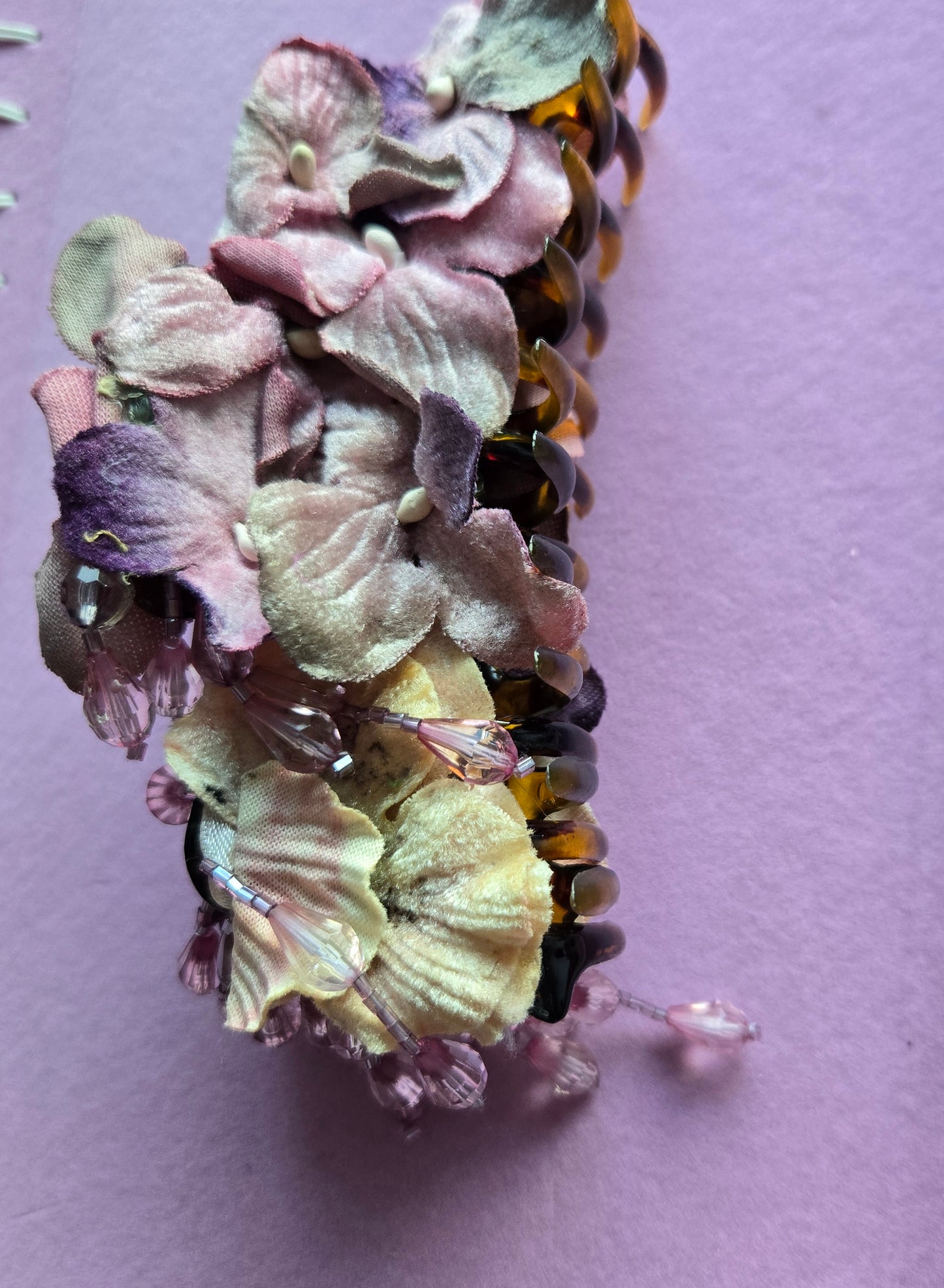 Ethereal Romance | Lilac | Hair Clip | Velvet Hydrangeas, Pansy and Rose Claw Clip