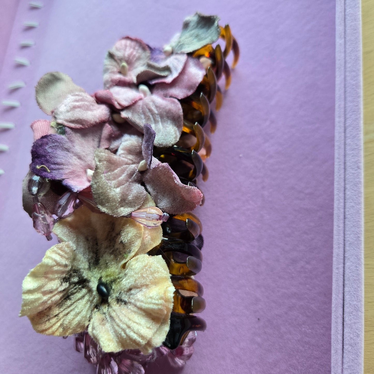 Ethereal Romance | Lilac | Hair Clip | Velvet Hydrangeas, Pansy and Rose Claw Clip