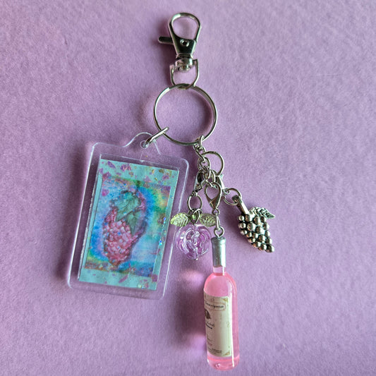 Ethereal Romance | Blue | Key Chain | Grapes & Roses Bag Accessory