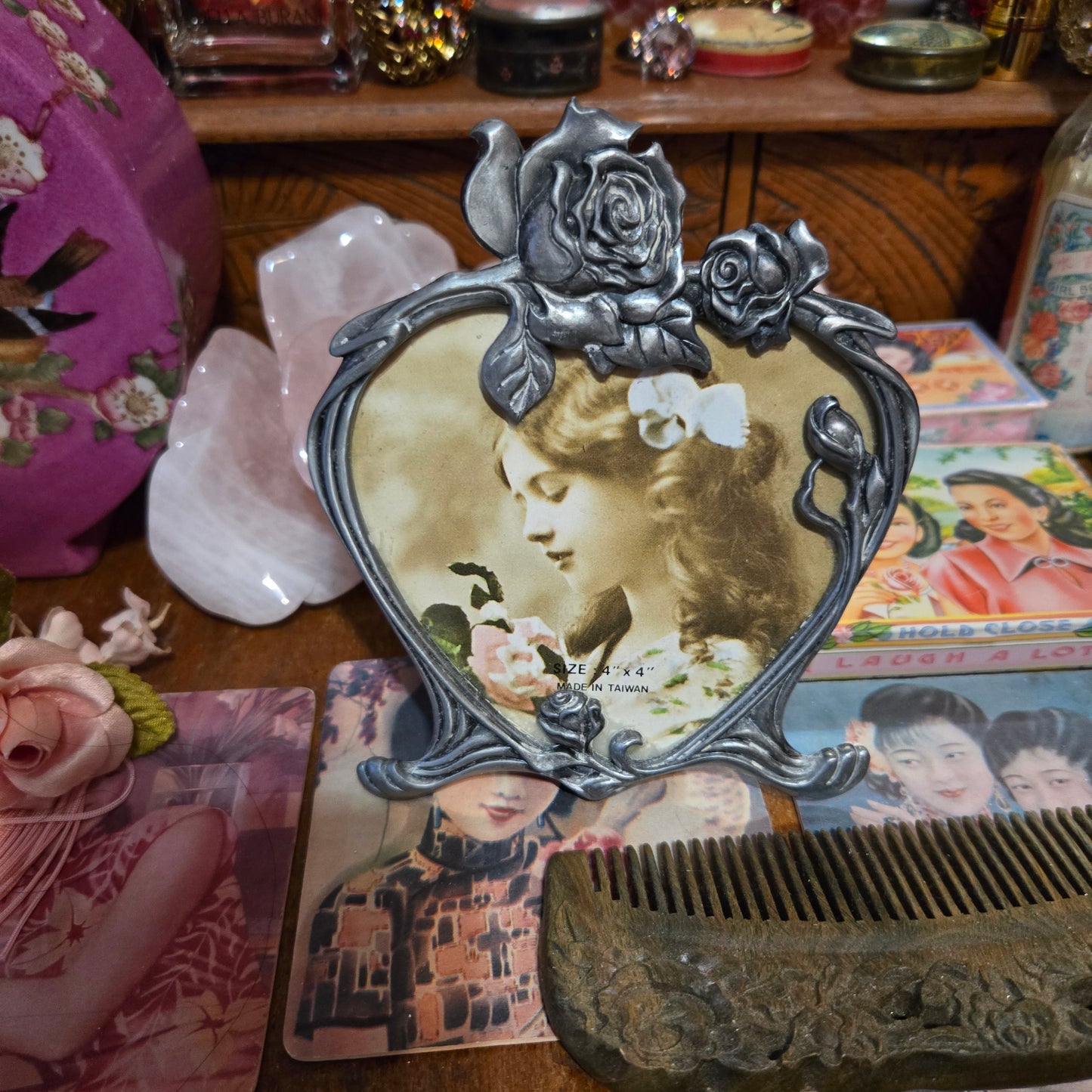 Whimsical Wonders | Silver | Frame | Vintage Art Nouvea-style Picture Frame