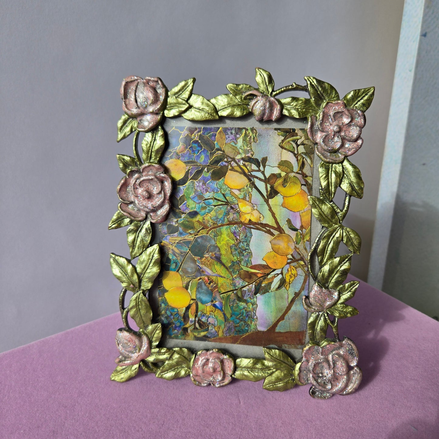 Whimsical Wonders | Silver | Vintage | Art Nouveau Style Rose Picture Frame