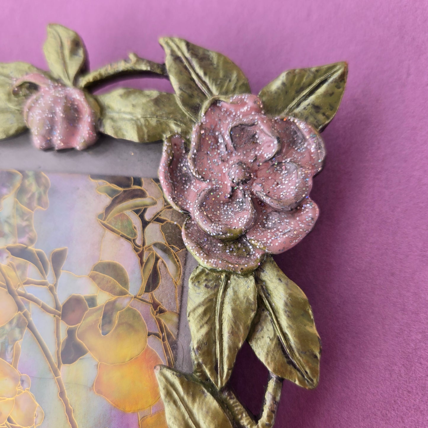 Whimsical Wonders | Silver | Vintage | Art Nouveau Style Rose Picture Frame