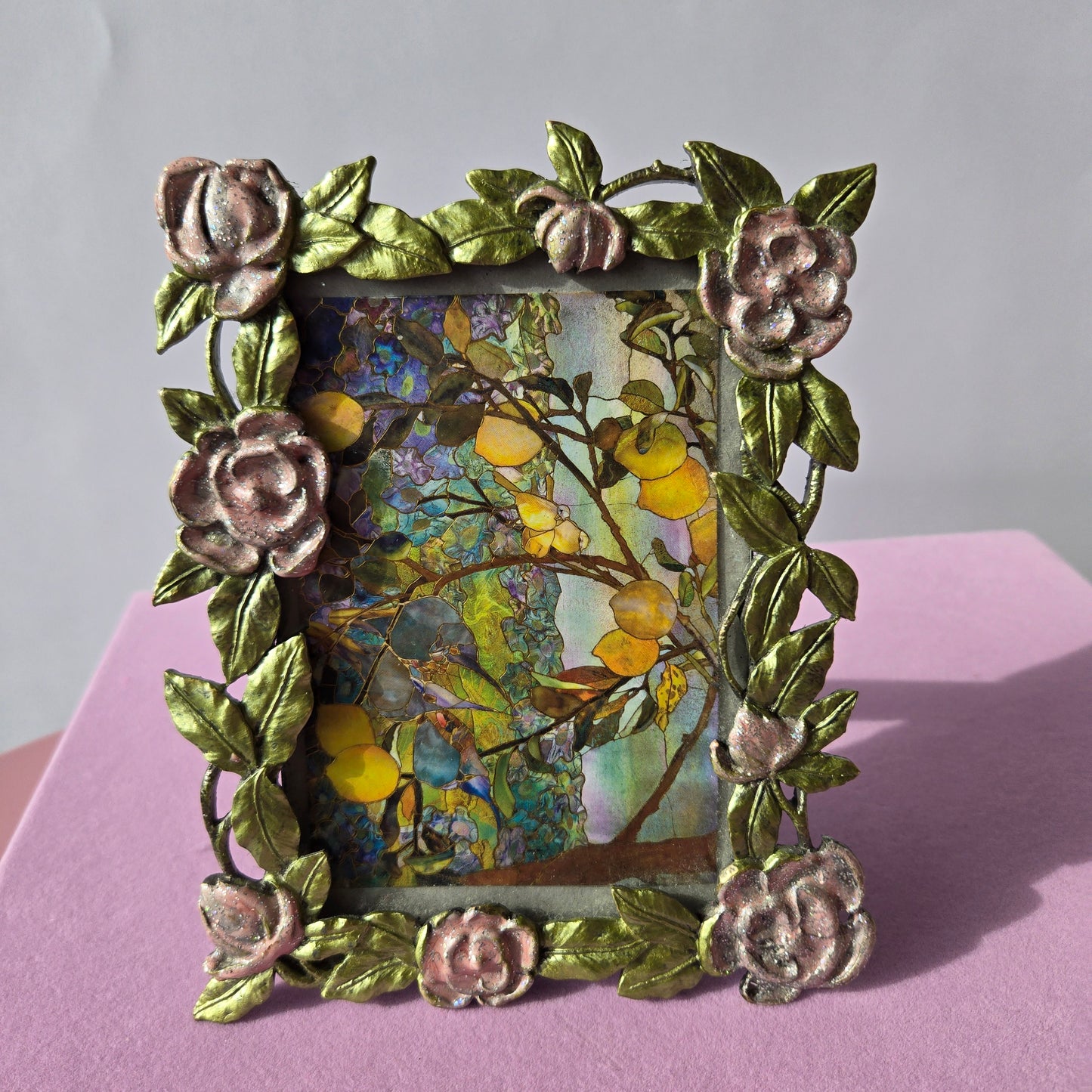 Whimsical Wonders | Silver | Vintage | Art Nouveau Style Rose Picture Frame