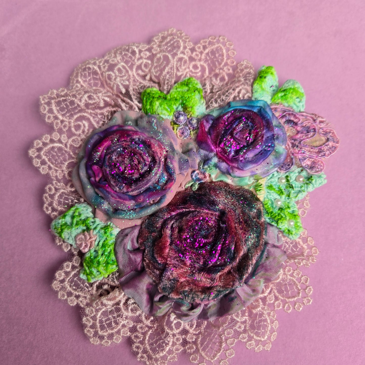 Ethereal Romance | Lavender | Brooch | Pastel Rose Bouquet