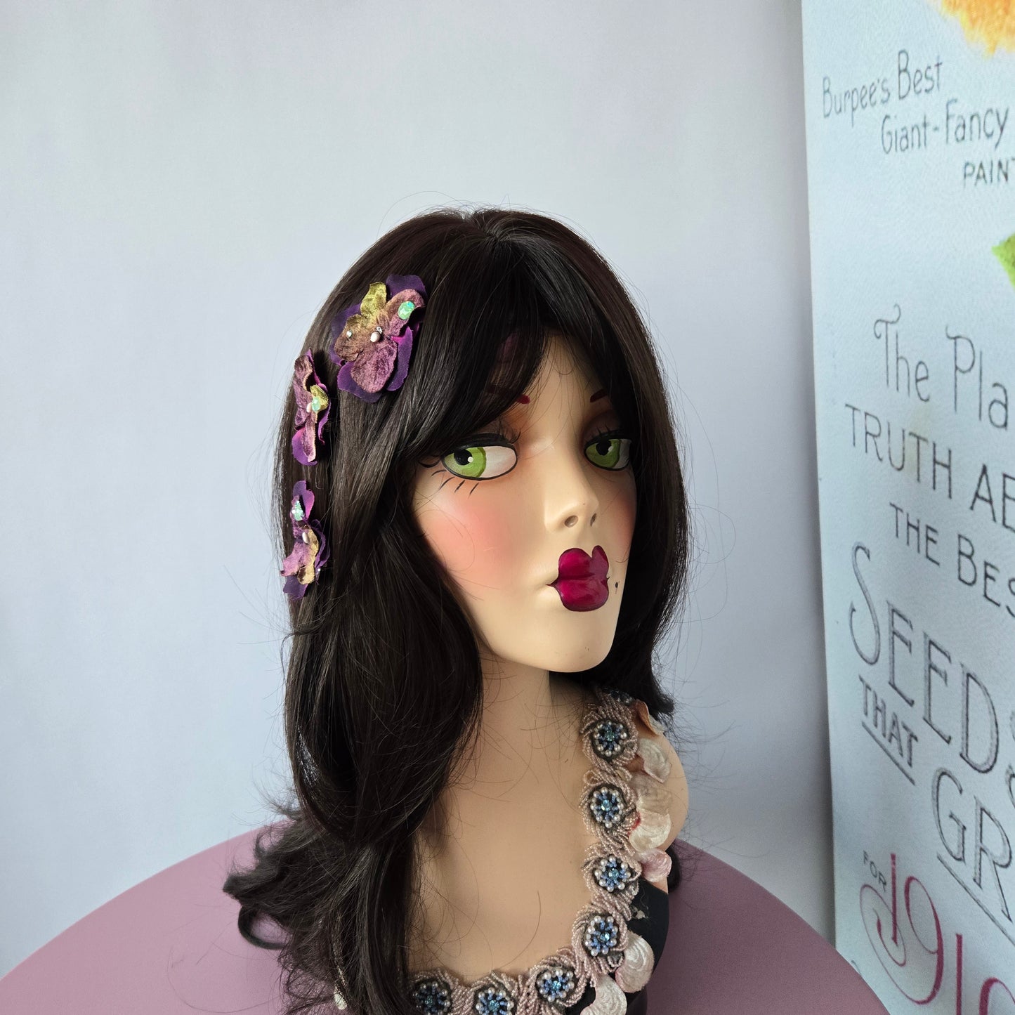 Ethereal Romance | Purple | Hair Clips | Three Romantic Vintage Millinery Hydrangeas