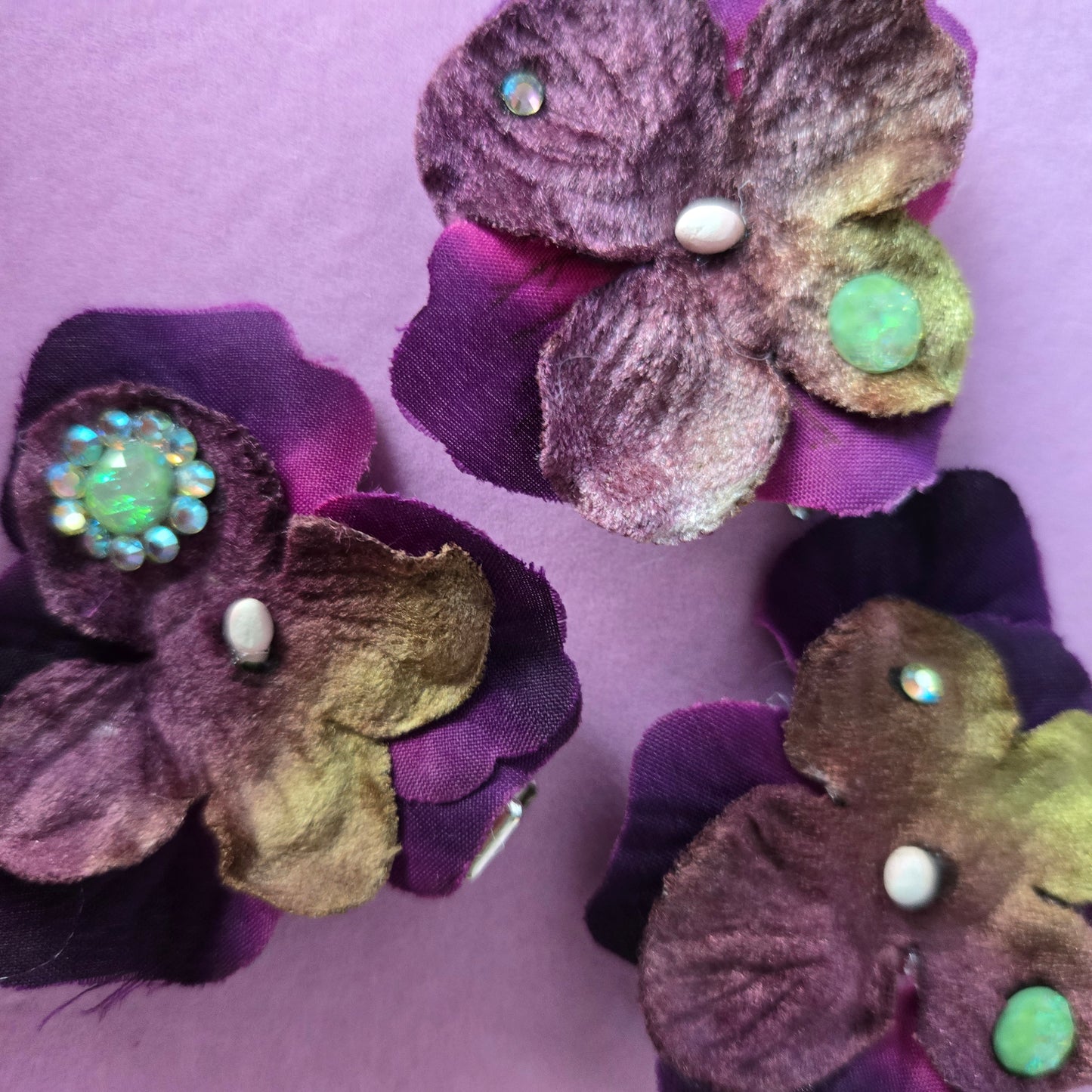Ethereal Romance | Purple | Hair Clips | Three Romantic Vintage Millinery Hydrangeas