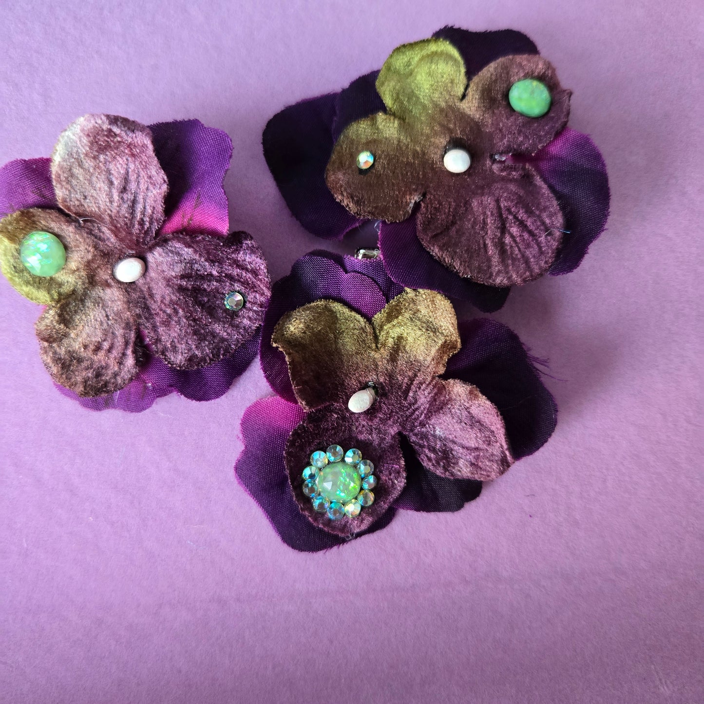 Ethereal Romance | Purple | Hair Clips | Three Romantic Vintage Millinery Hydrangeas