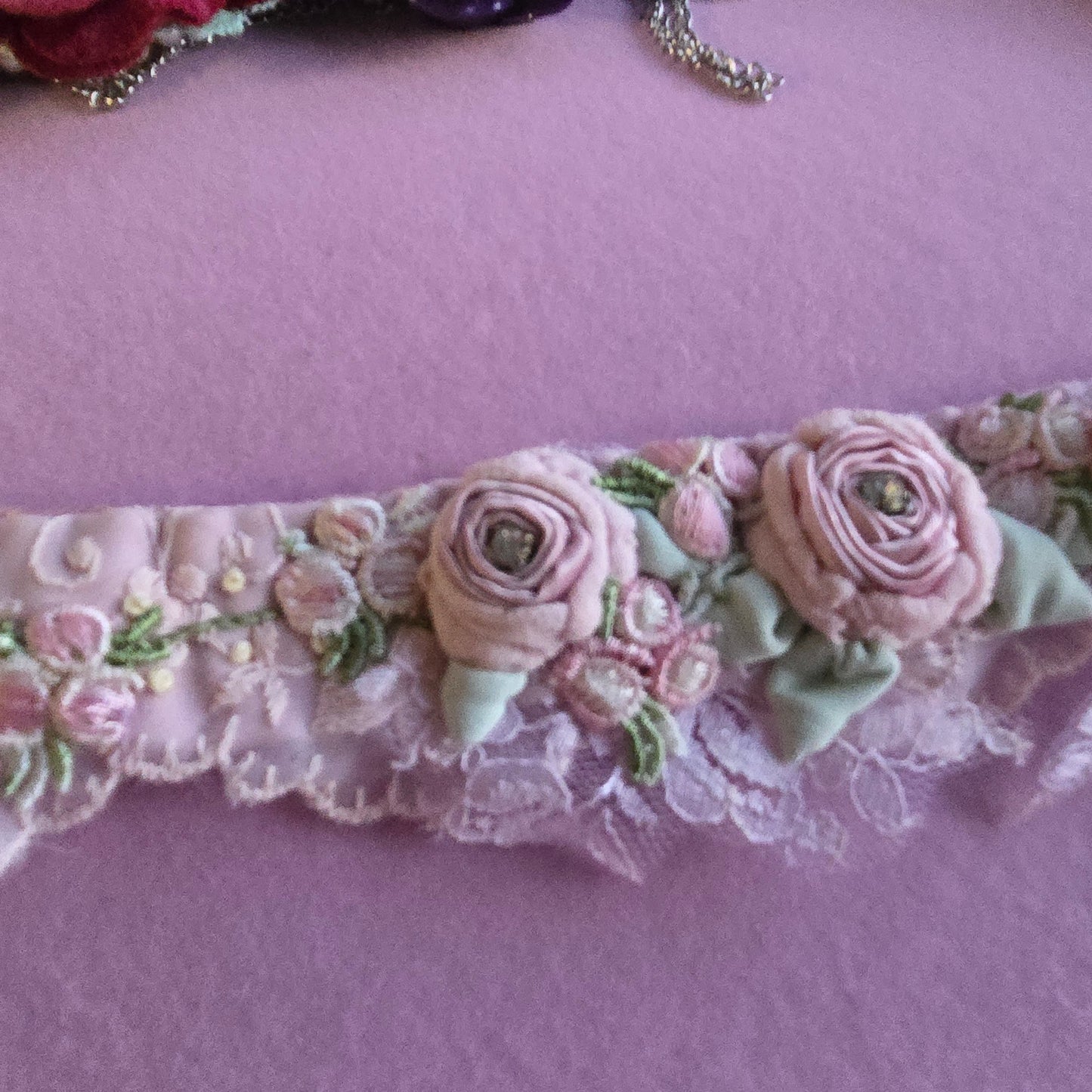 Ethereal Romance | Pink | Choker | Ballet Rose & Vintage French Embroidery