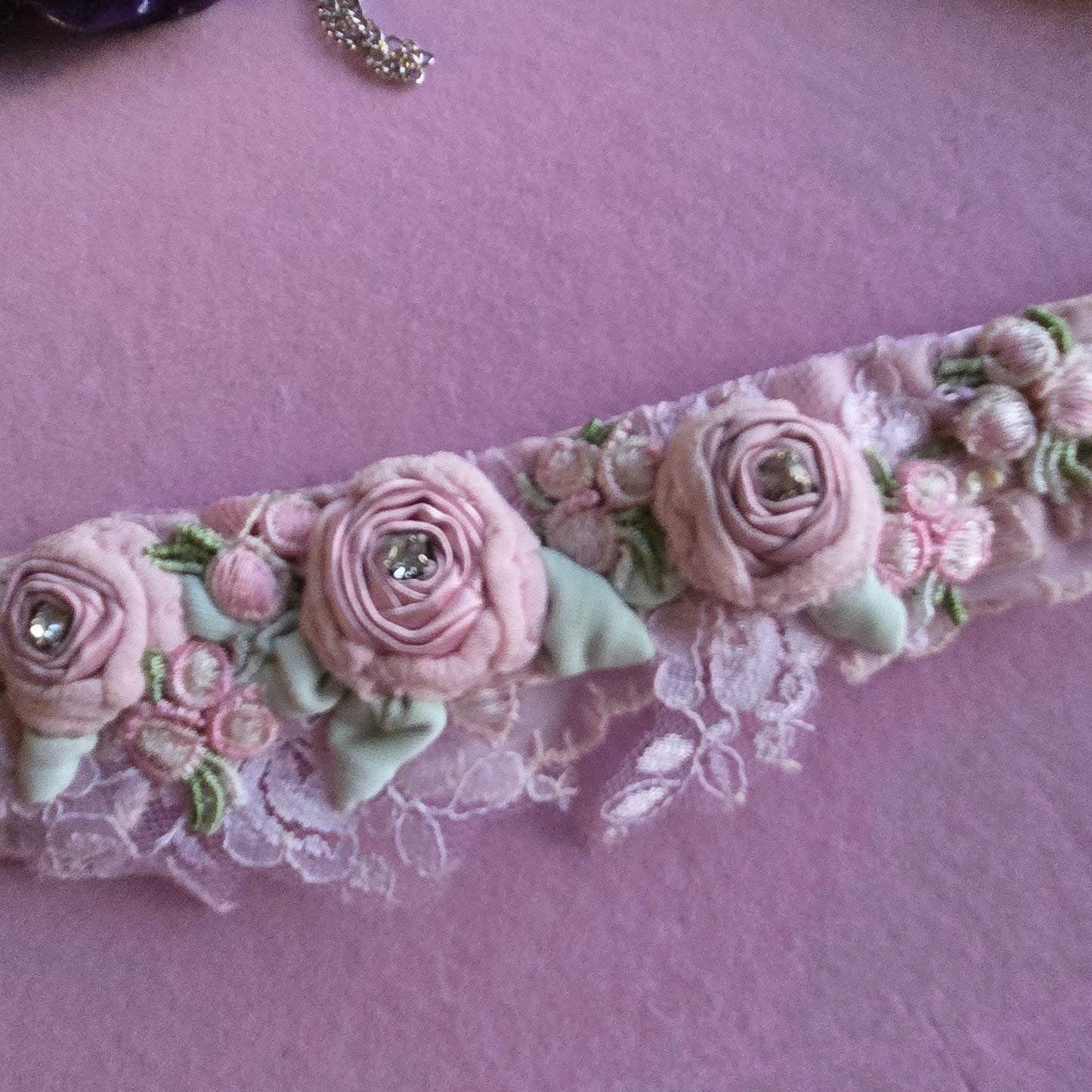 Ethereal Romance | Pink | Choker | Ballet Rose & Vintage French Embroidery