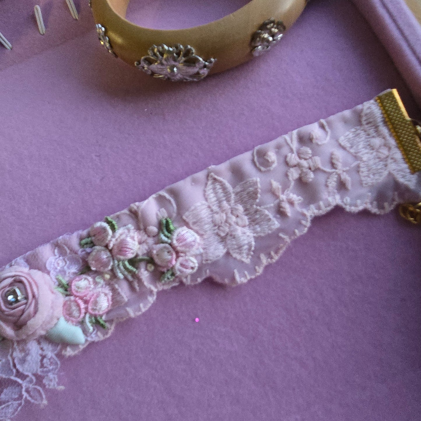Ethereal Romance | Pink | Choker | Ballet Rose & Vintage French Embroidery