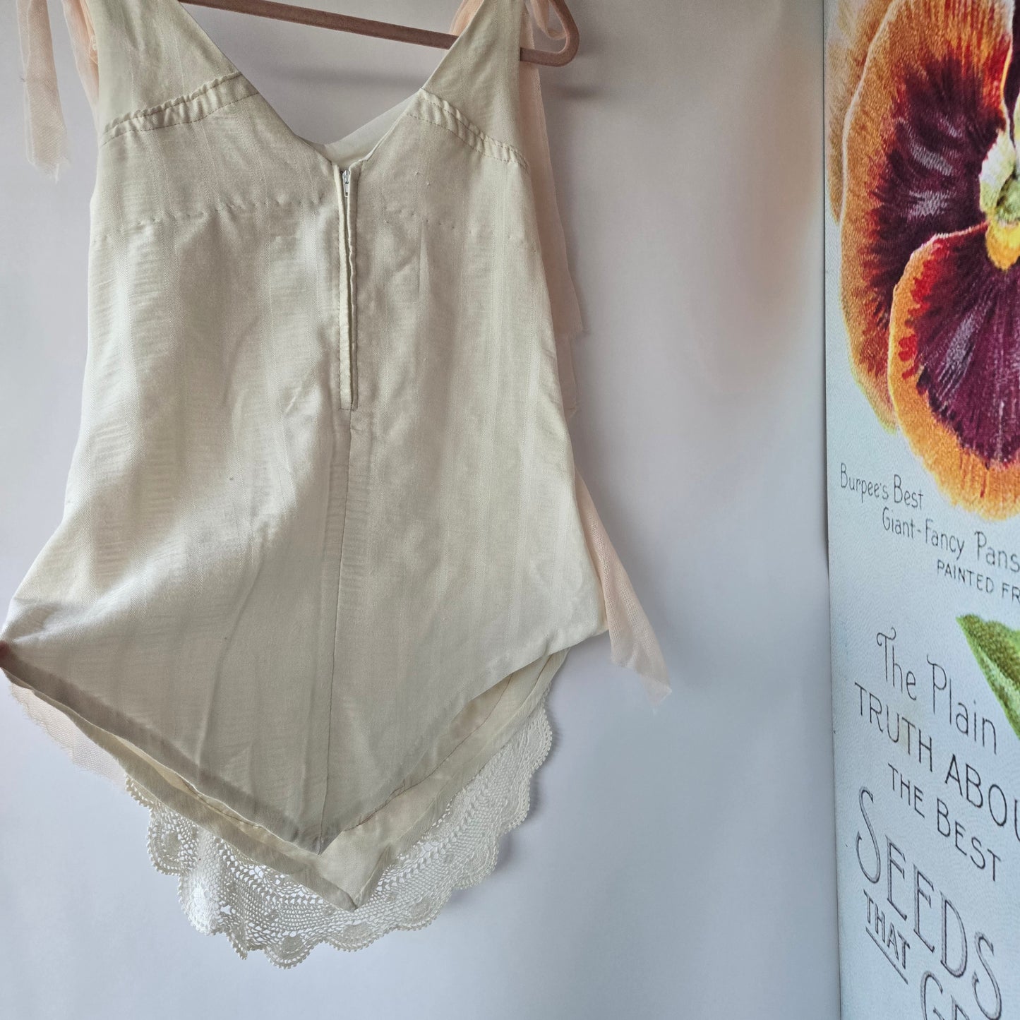 Ethereal Romance | Cream | Blouse | Vintage Lace, Crochet and Embroidered Rose - Small - Medium