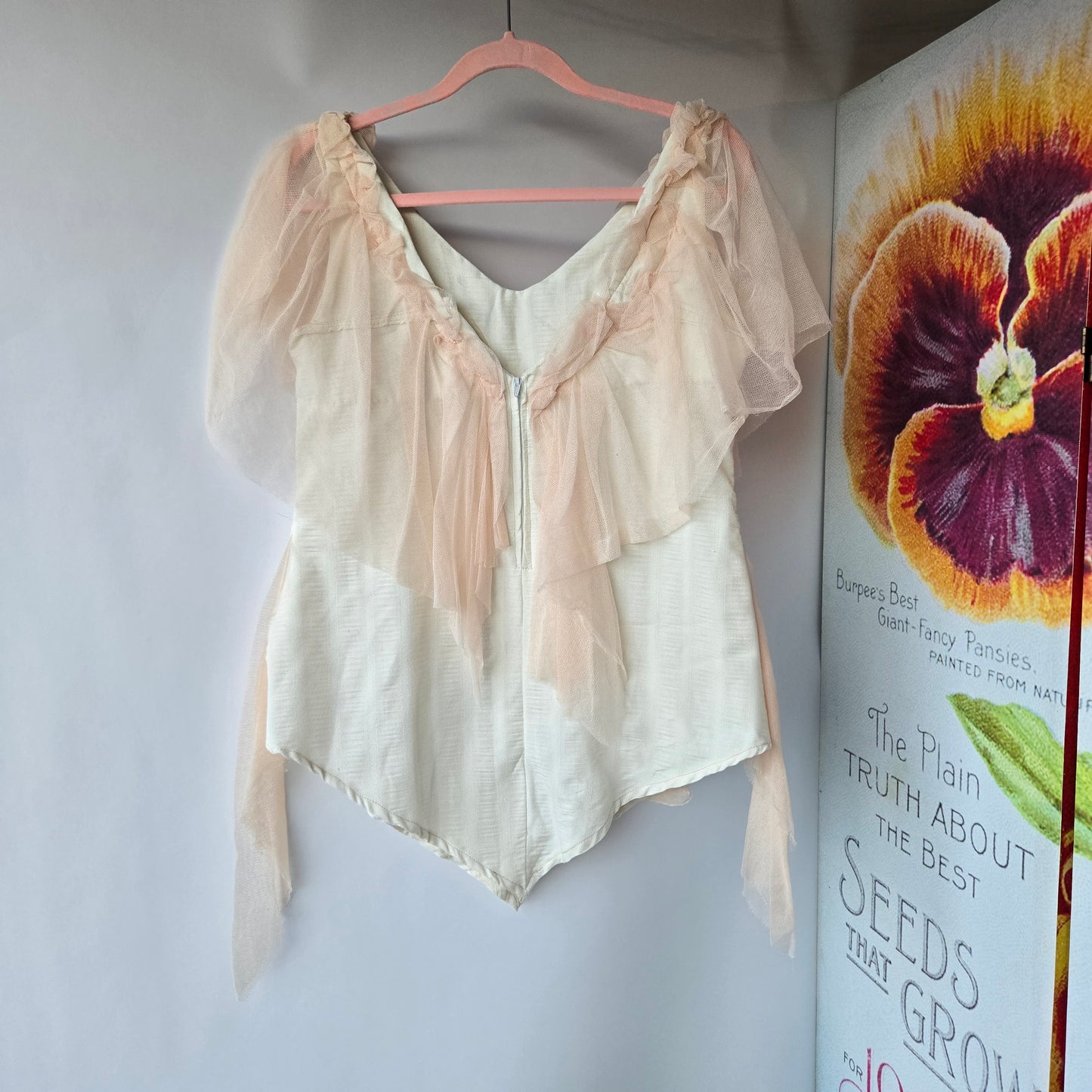 Ethereal Romance | Cream | Blouse | Vintage Lace, Crochet and Embroidered Rose - Small - Medium