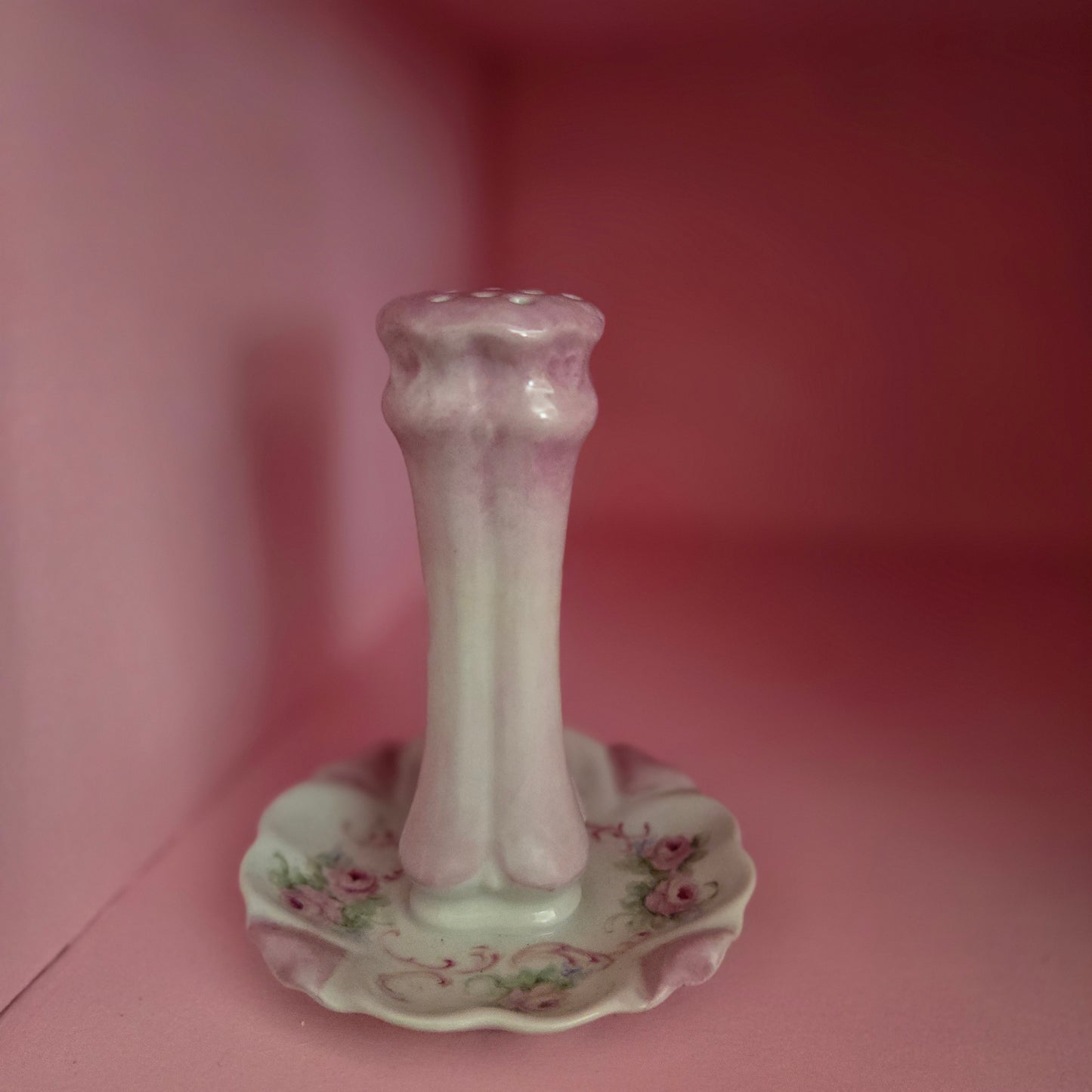 Whimsical Wonders | Pink | Vintage Pink Rose Hatpin Holder & Trinket Display