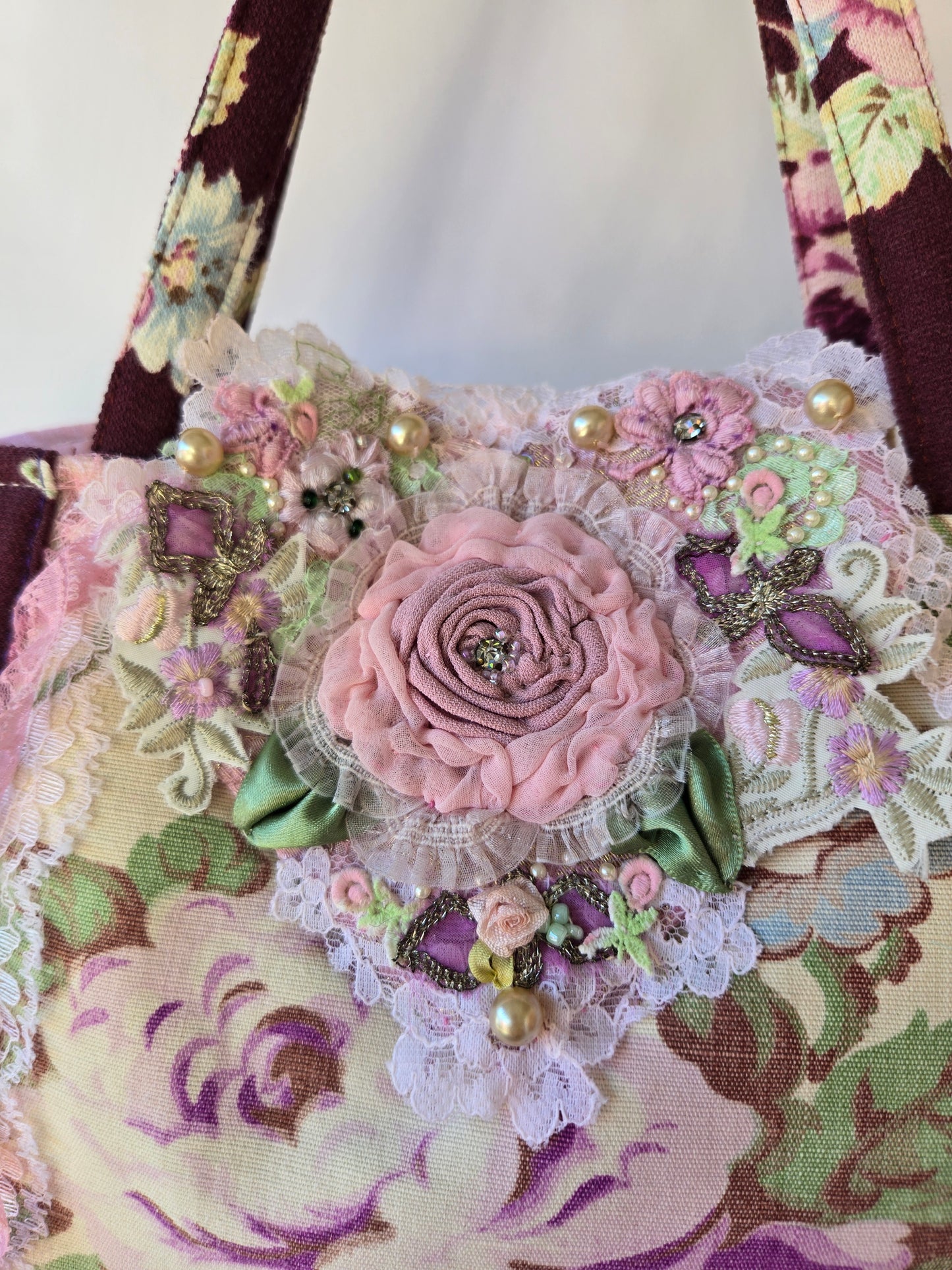 Ethereal Romance | Pink | Handbag | 🌹 Romantic Handmade 1920s-Inspired Rose Handbag Coquette