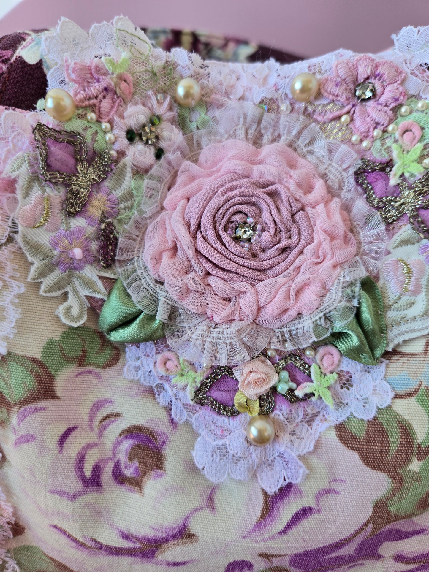 Ethereal Romance | Pink | Handbag | 🌹 Romantic Handmade 1920s-Inspired Rose Handbag Coquette