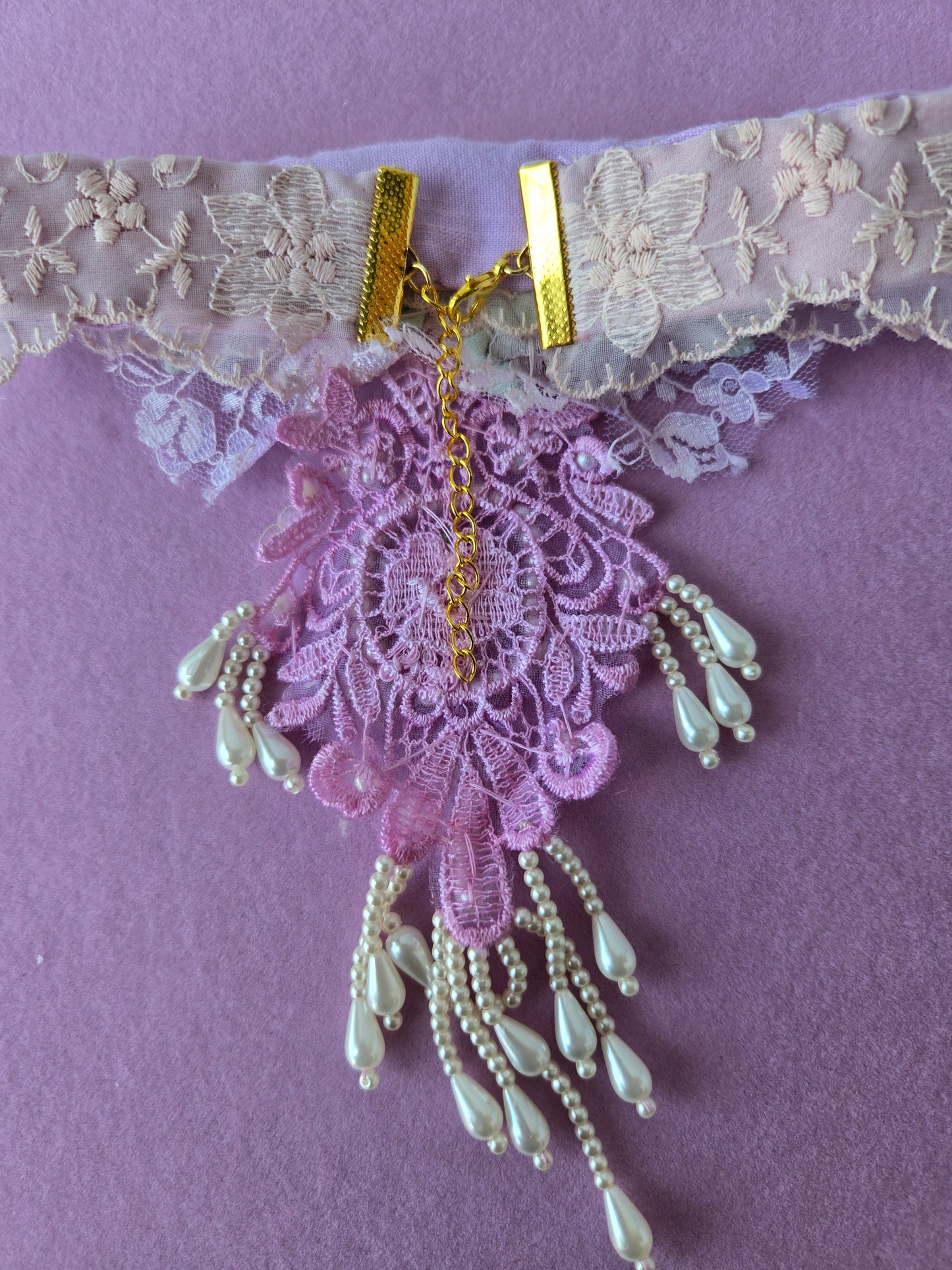 Ethereal Romance | Pink | Choker | Handmade Lace Choker Pink Roses &amp; Pearls Ornate Balletcore Fairy 🌸