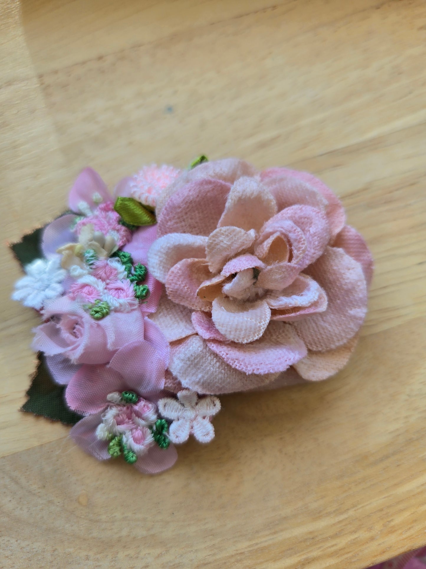 Ethereal Romance | Pink | Hair Clip | 🩰 Balletcore Handmade Velvet Rose Hair Clip Pink