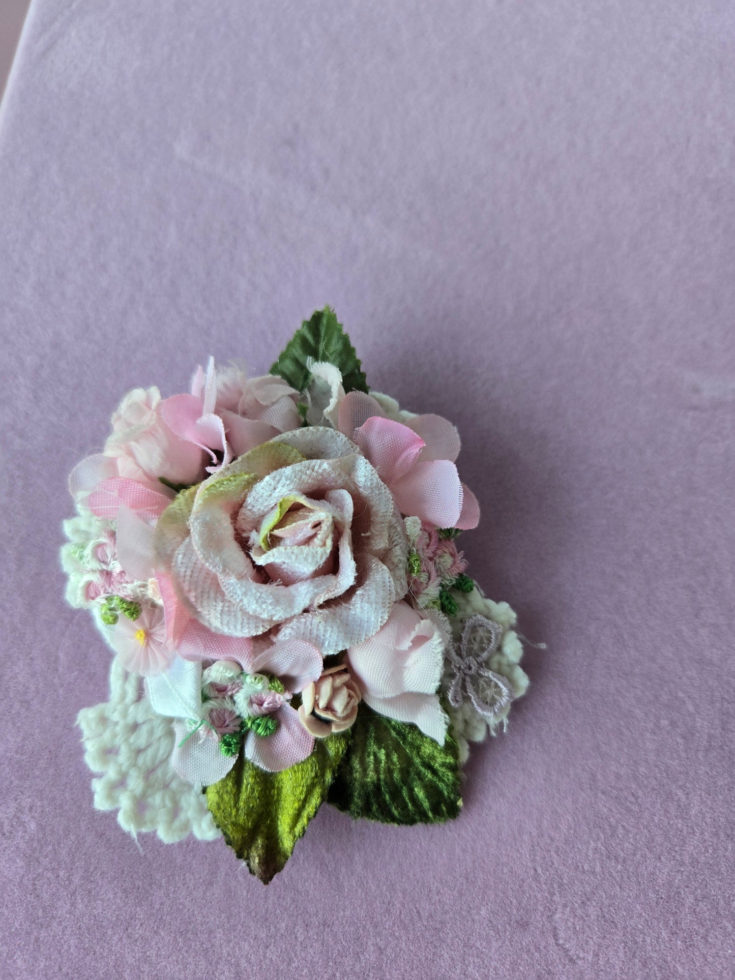 Ethereal Romance | Pink | Hair Clip | 🌸 Handmade Pink Rose Lace Hair Clip Balletcore Fairycore