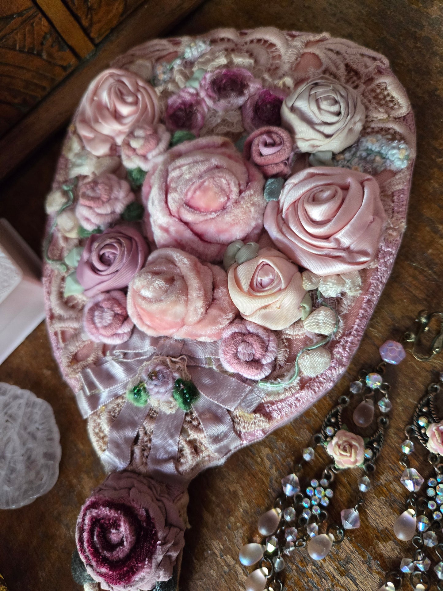 Whimsical Wonders | Pink | Hand Mirror | Dollette Pink Lace Mirror ✨ Whimsical Balletcore Vanity Accessory