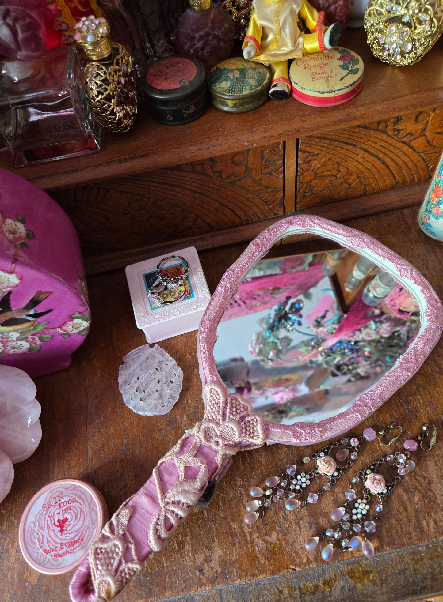 Whimsical Wonders | Pink | Hand Mirror | Dollette Pink Lace Mirror ✨ Whimsical Balletcore Vanity Accessory