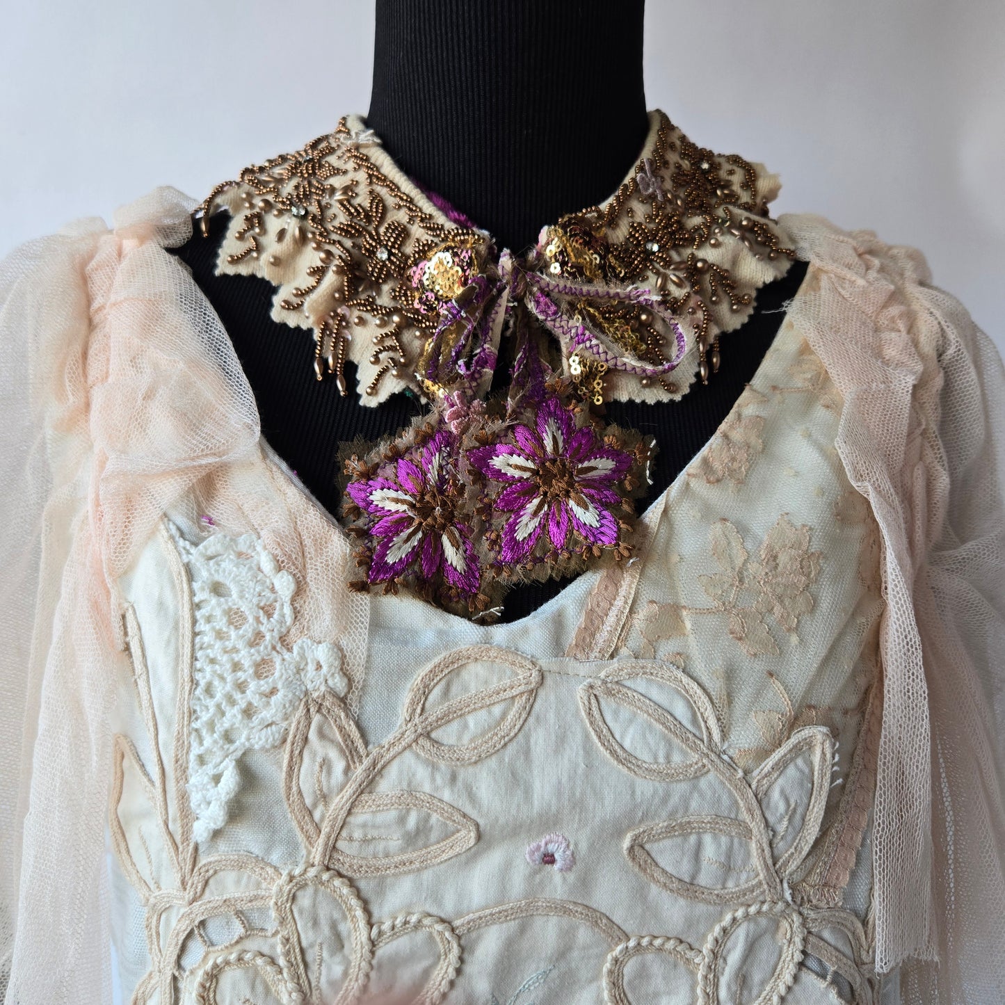 Ethereal Romance | Brown | Necklace | Handmade Beaded Statement Necklace Fairycore Boho Collar Princess Style Choker🎀