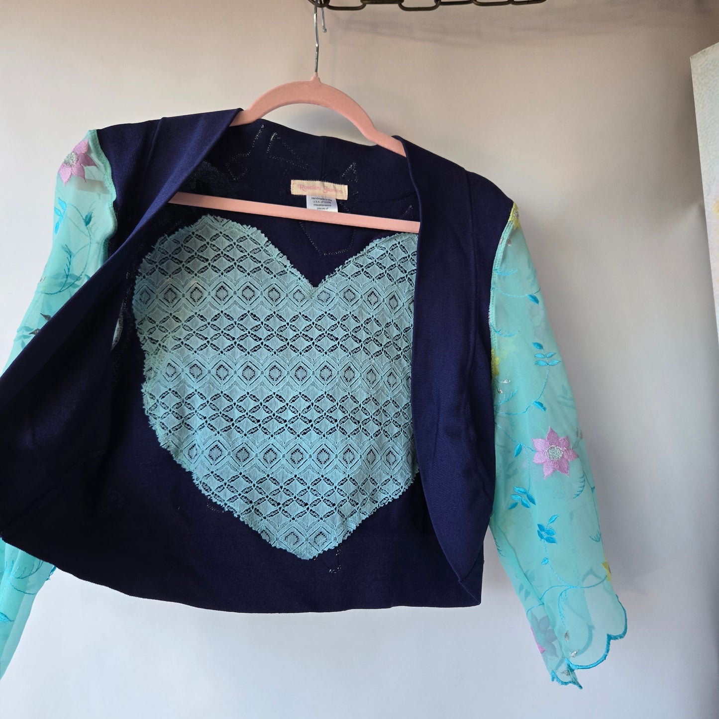 Ethereal Romance | Blue | Jacket | Large | Blue Bird Art to Wear Bolero Jacket Fairycore