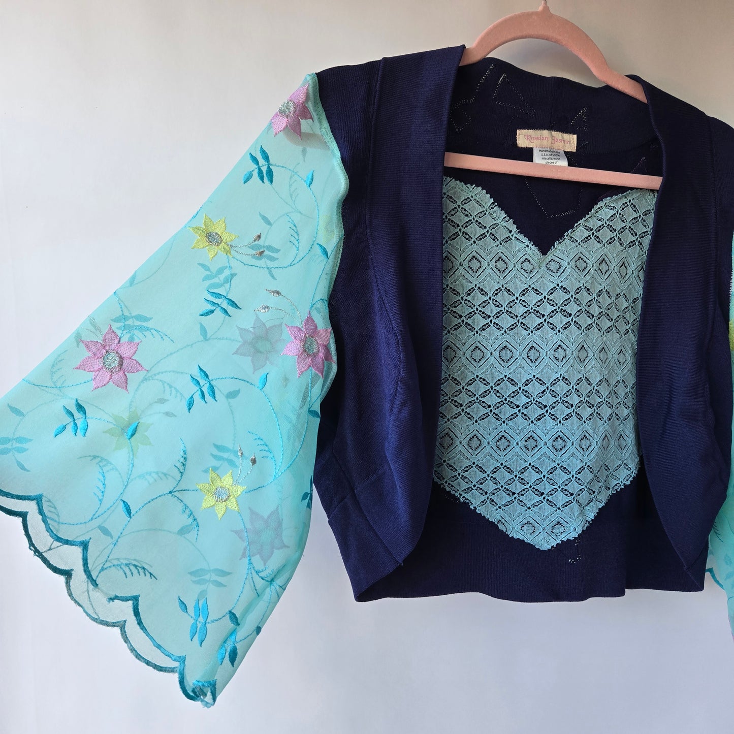 Ethereal Romance | Blue | Jacket | Large | Blue Bird Art to Wear Bolero Jacket Fairycore