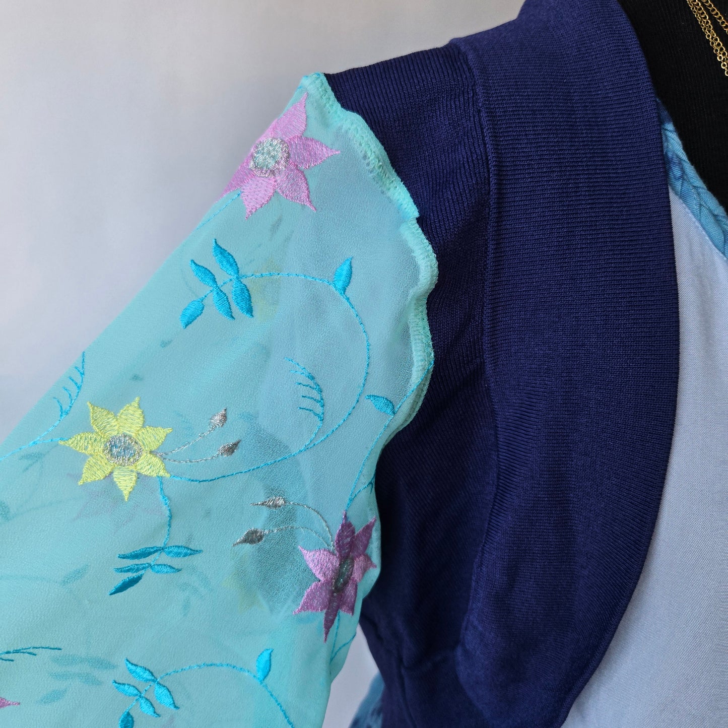 Ethereal Romance | Blue | Jacket | Large | Blue Bird Art to Wear Bolero Jacket Fairycore