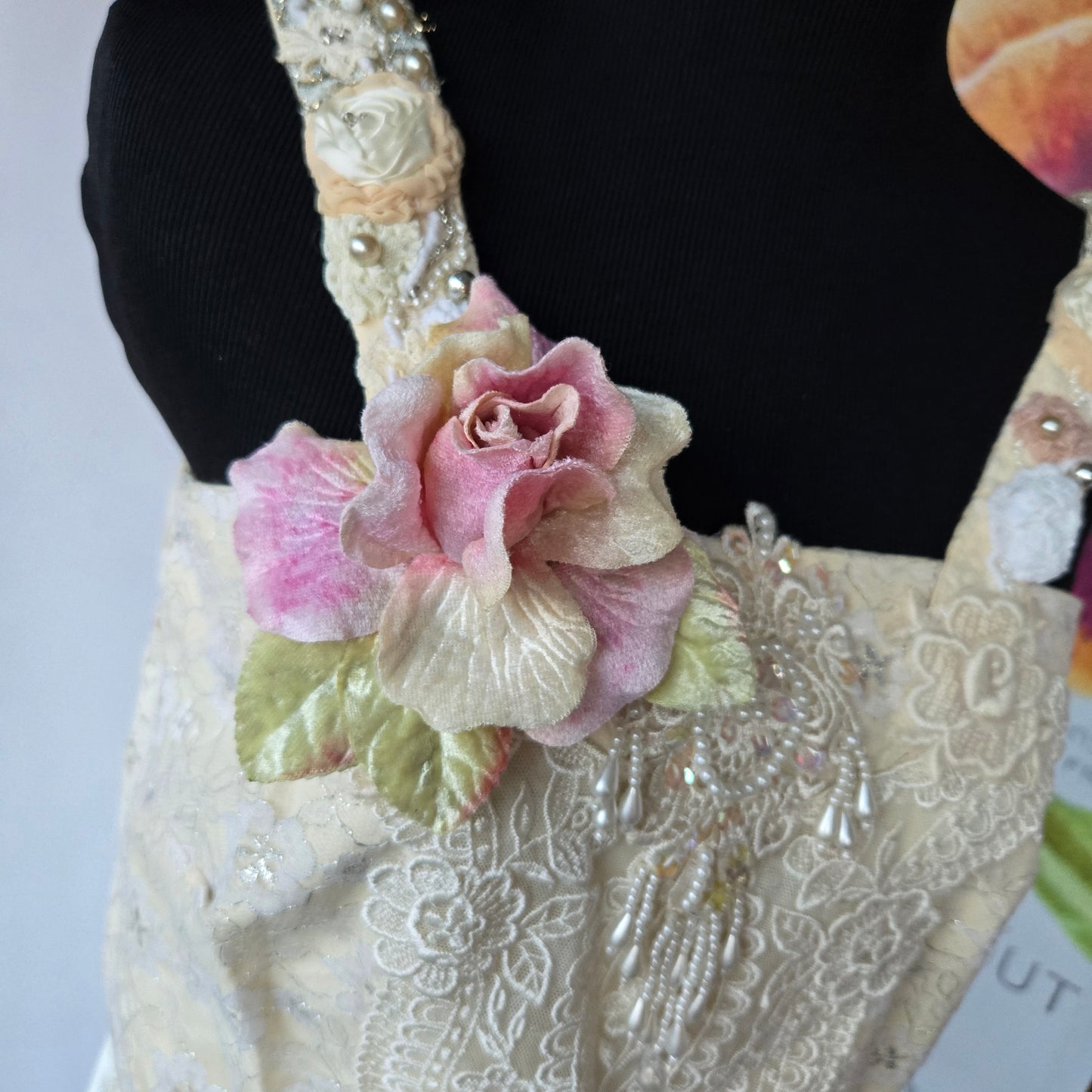 Ethereal Romance | Pink | Brooch | Handmade Blush Pink Velvet Rose Millinery Pin