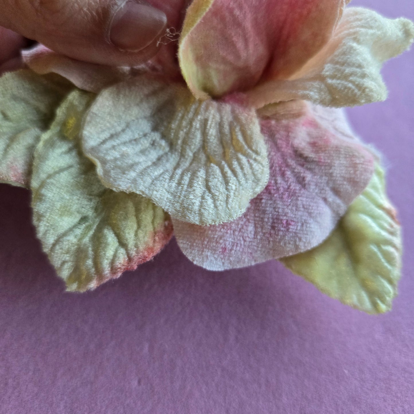 Ethereal Romance | Pink | Brooch | Handmade Blush Pink Velvet Rose Millinery Pin
