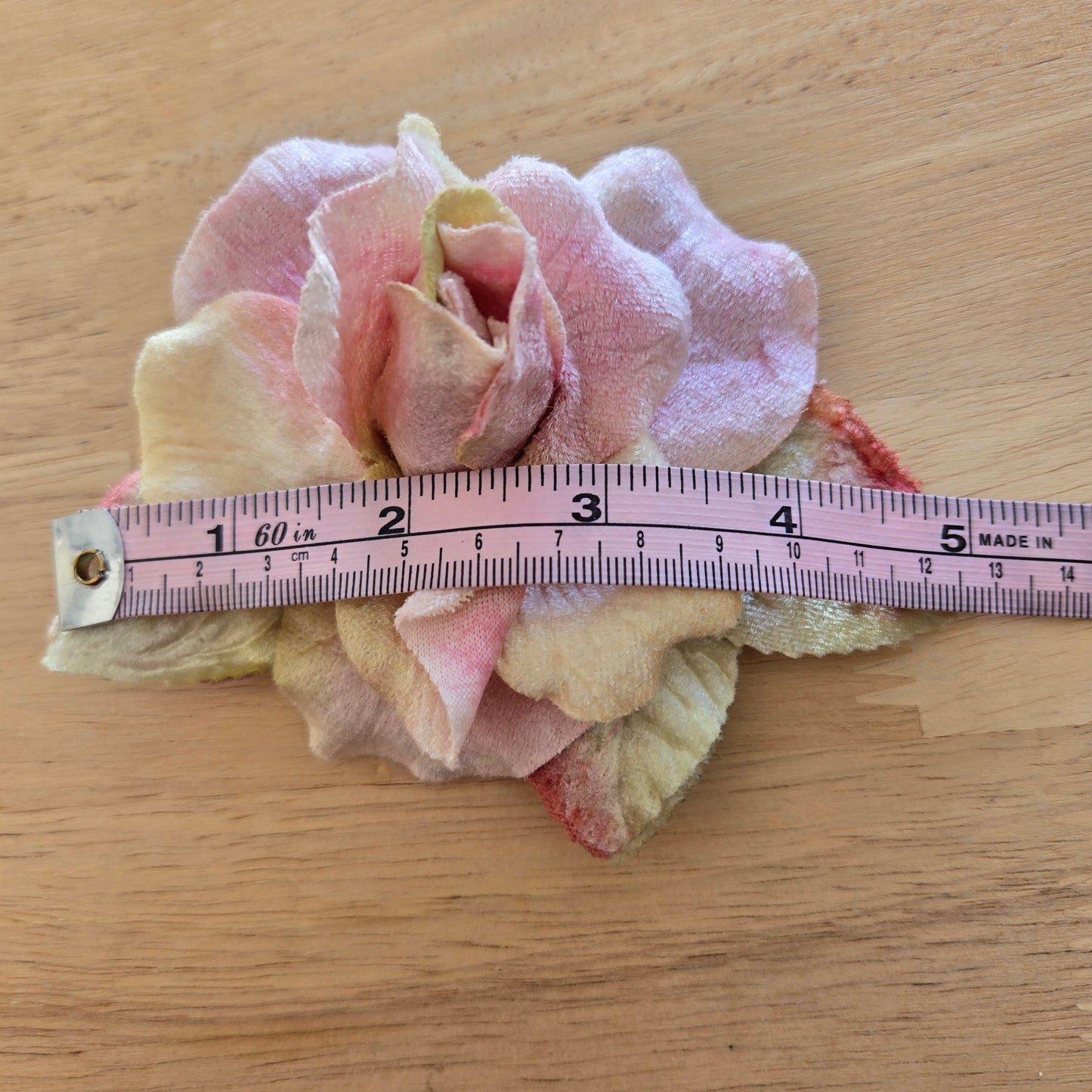 Ethereal Romance | Pink | Brooch | Handmade Blush Pink Velvet Rose Millinery Pin