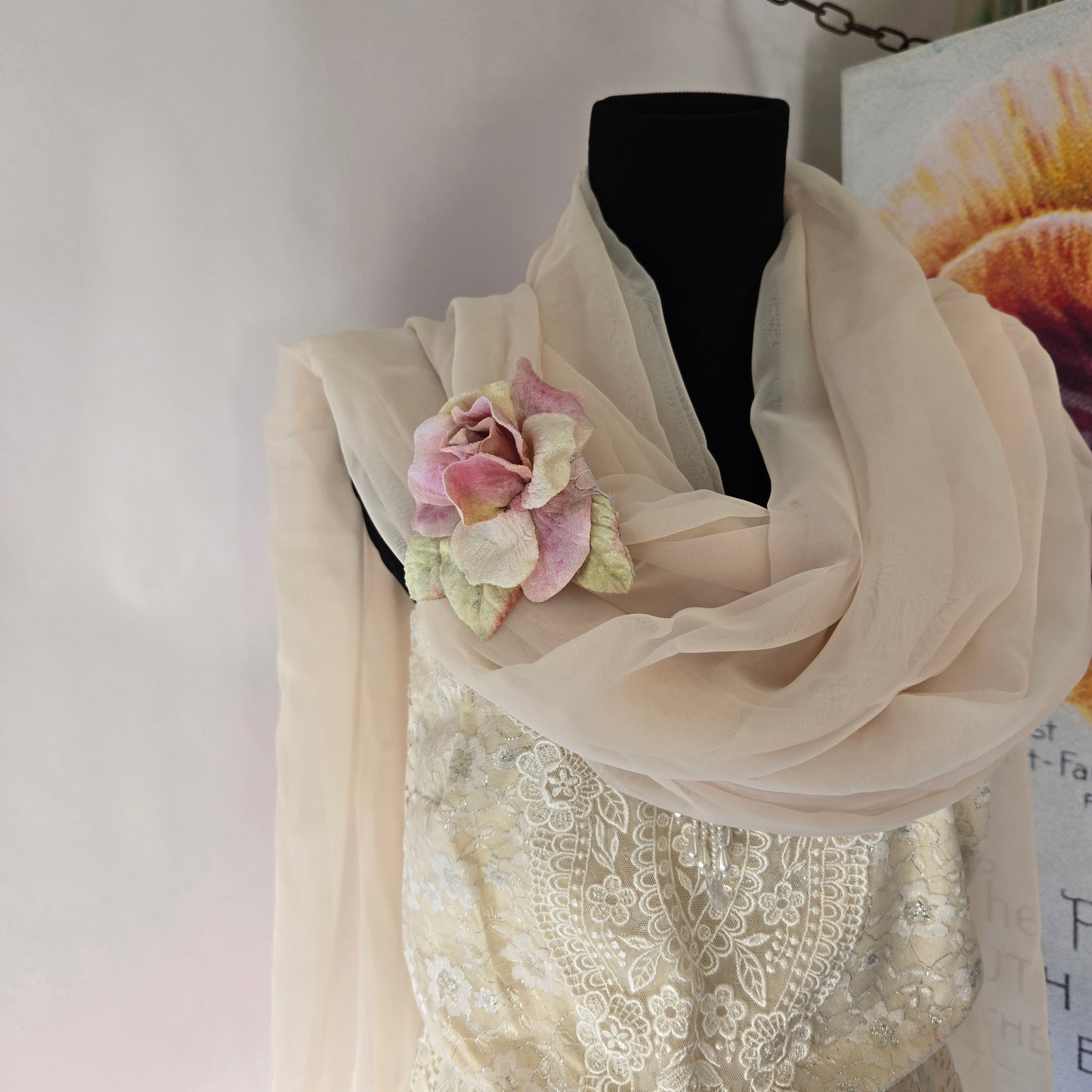 Ethereal Romance | Pink | Brooch | Handmade Blush Pink Velvet Rose Millinery Pin