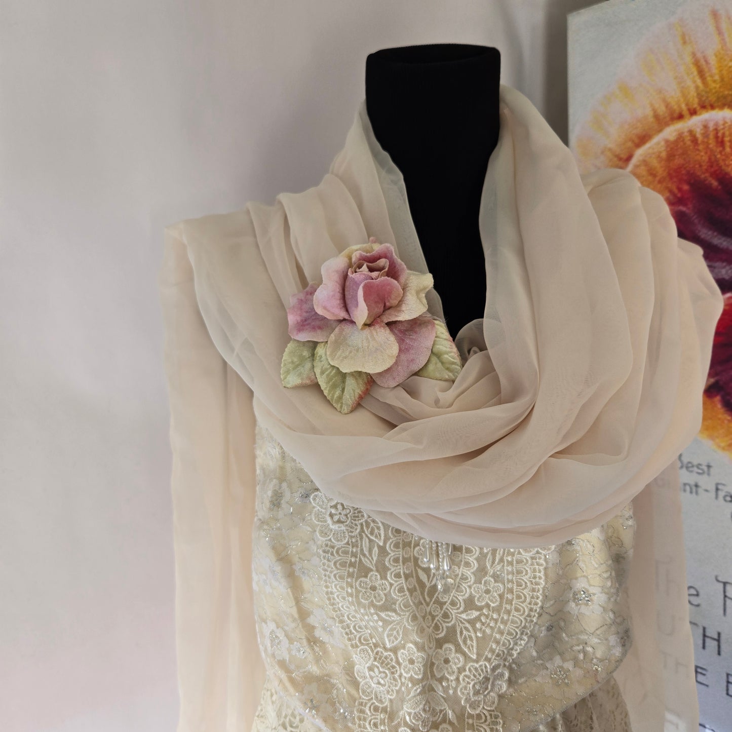 Ethereal Romance | Pink | Brooch | Handmade Blush Pink Velvet Rose Millinery Pin