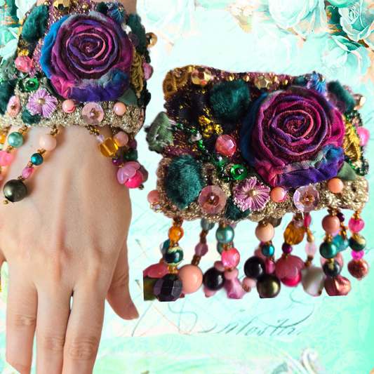 Vintage Glamour | Purple | Bracelet | Gypsy Jewel Rose Wrist Cuff